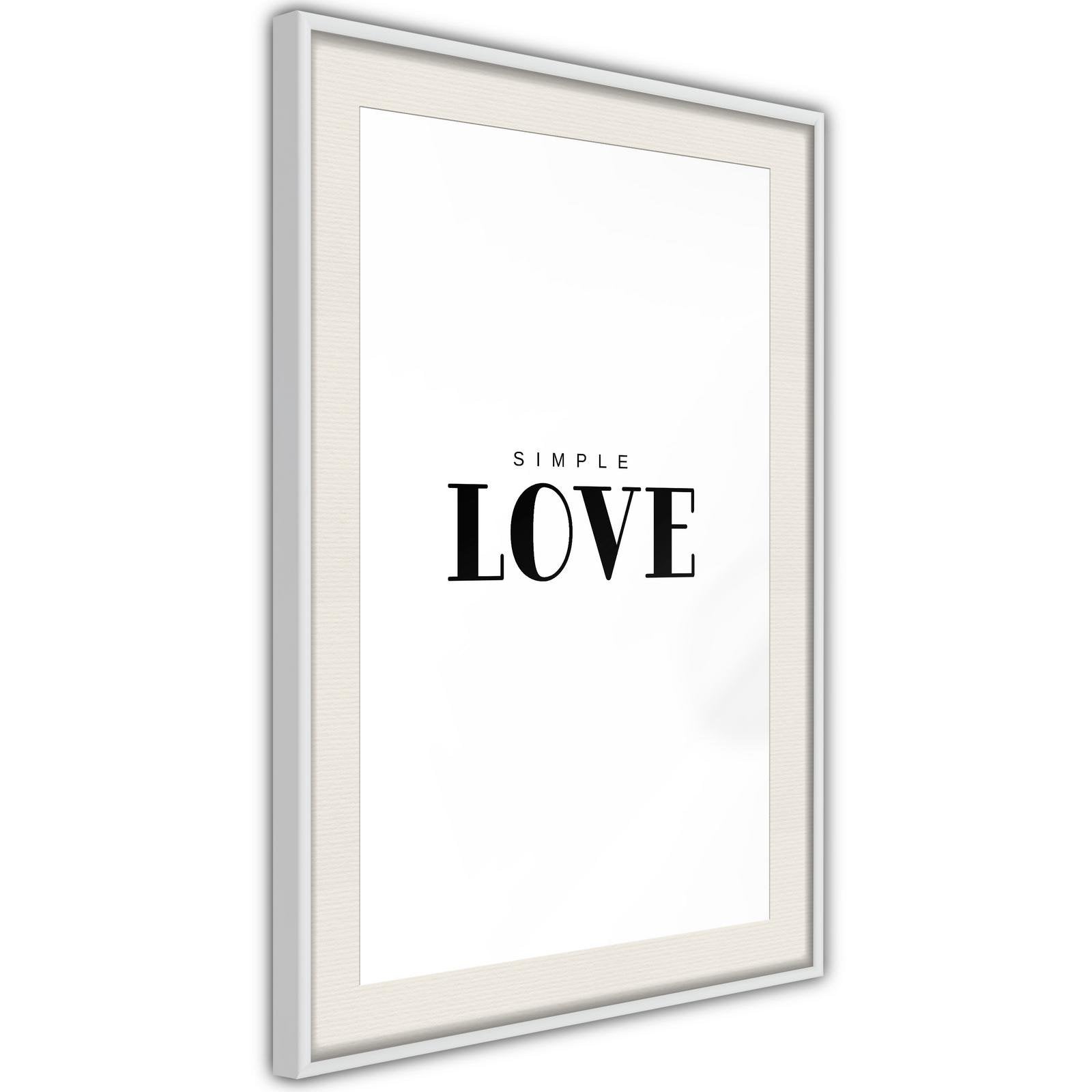Inramad Poster / Tavla - Simple Love-Poster Inramad-Artgeist-peaceofhome.se