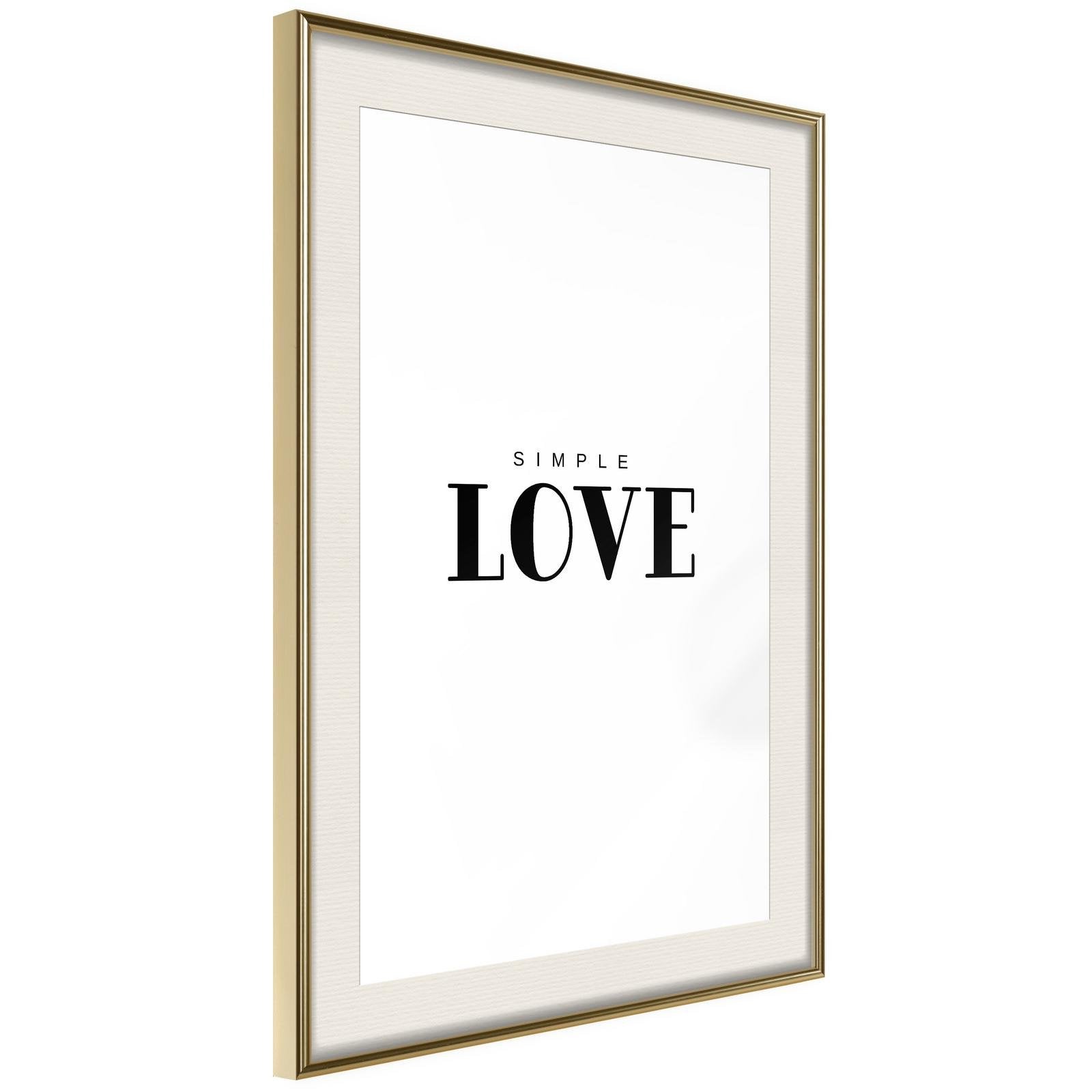 Inramad Poster / Tavla - Simple Love-Poster Inramad-Artgeist-peaceofhome.se