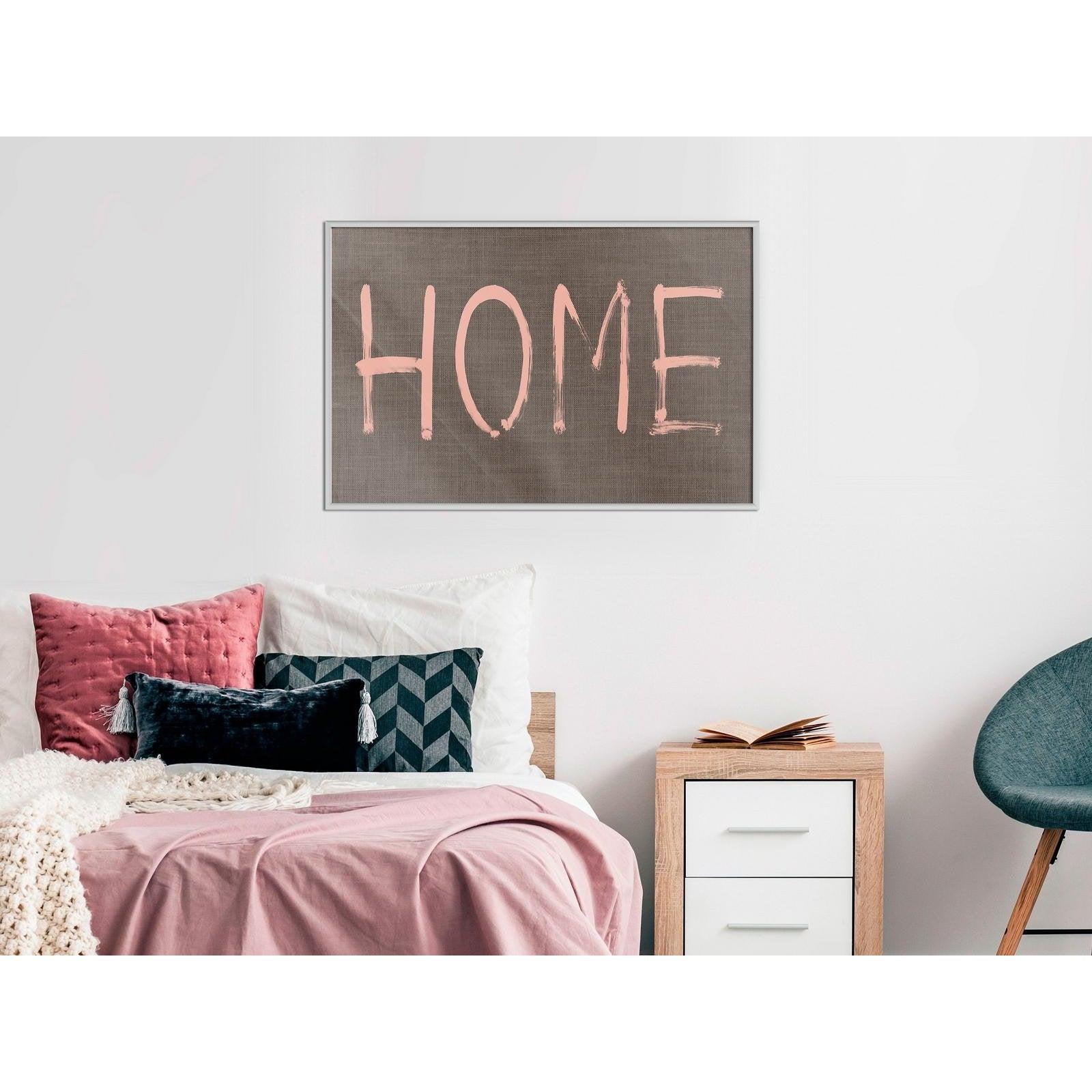 Inramad Poster / Tavla - Simply Home (Pink)-Affisch-Artgeist-peaceofhome.se