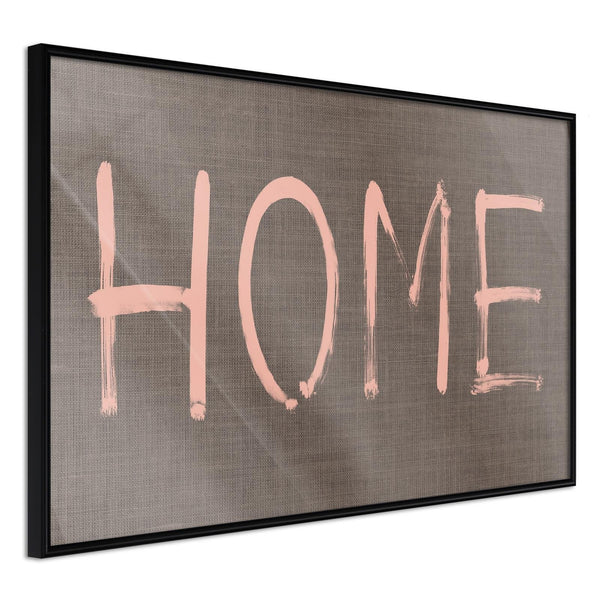 Inramad Poster / Tavla - Simply Home (Pink)-Affisch-Artgeist-peaceofhome.se