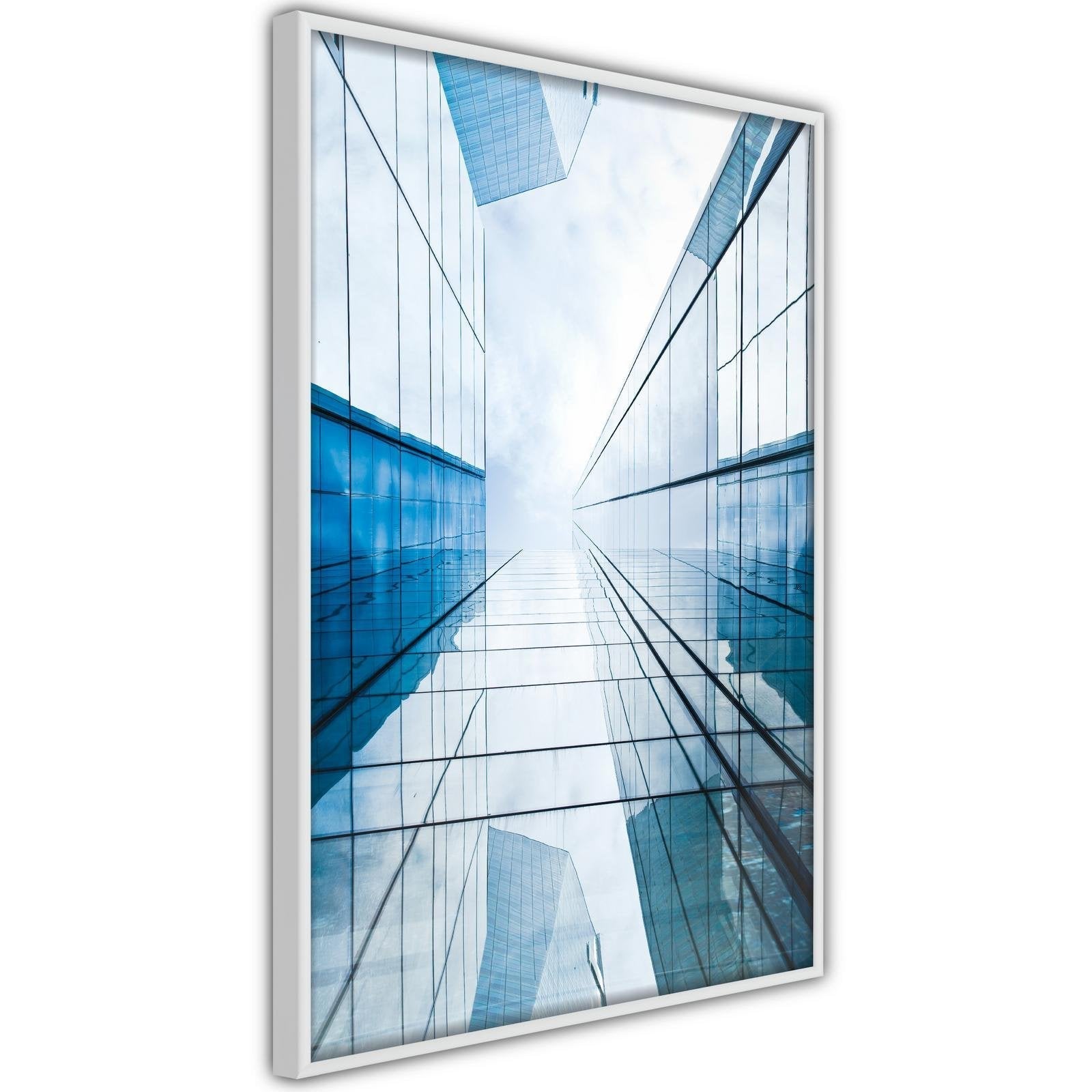 Inramad Poster / Tavla - Steel and Glass (Blue)-Poster Inramad-Artgeist-peaceofhome.se