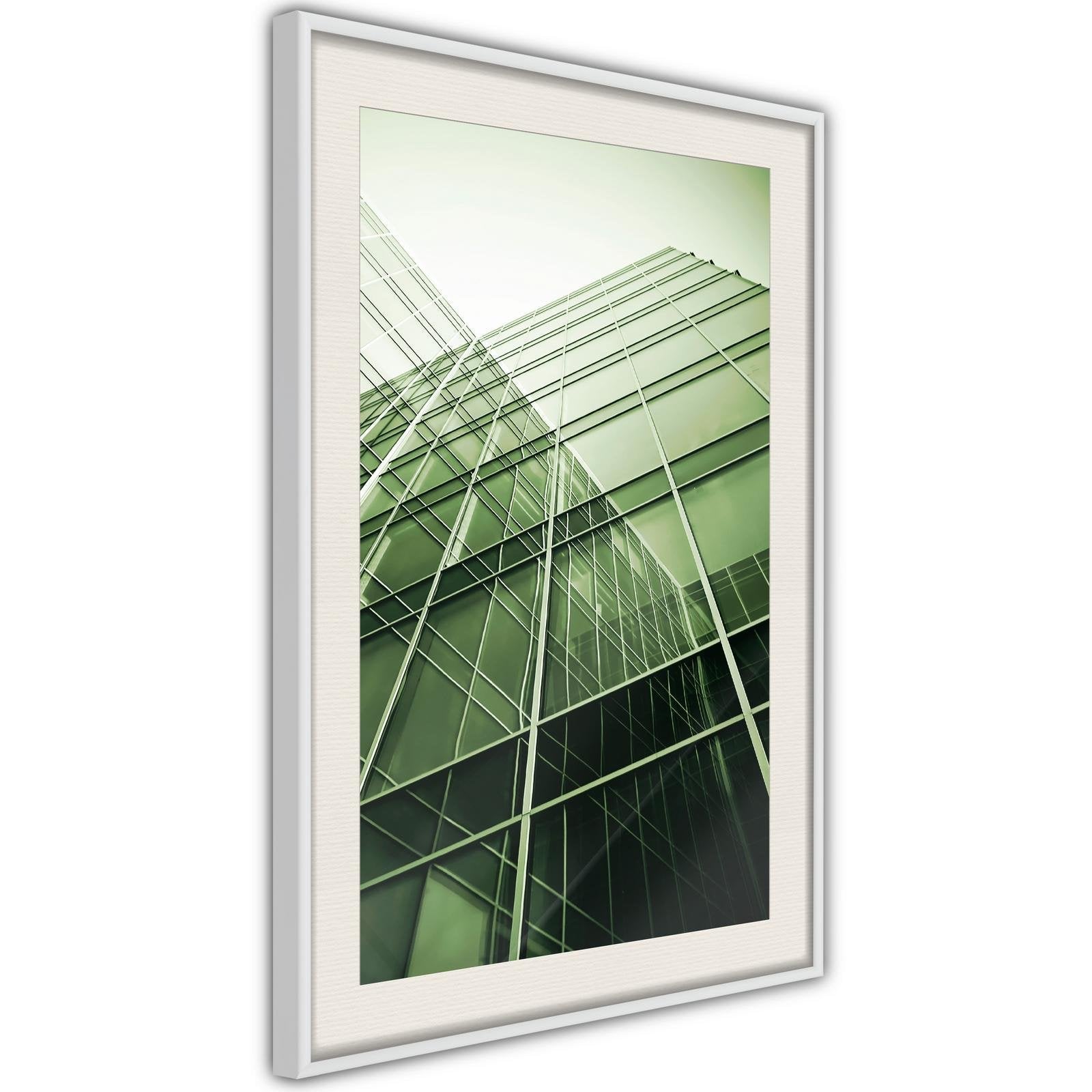 Inramad Poster / Tavla - Steel and Glass (Green)-Poster Inramad-Artgeist-peaceofhome.se