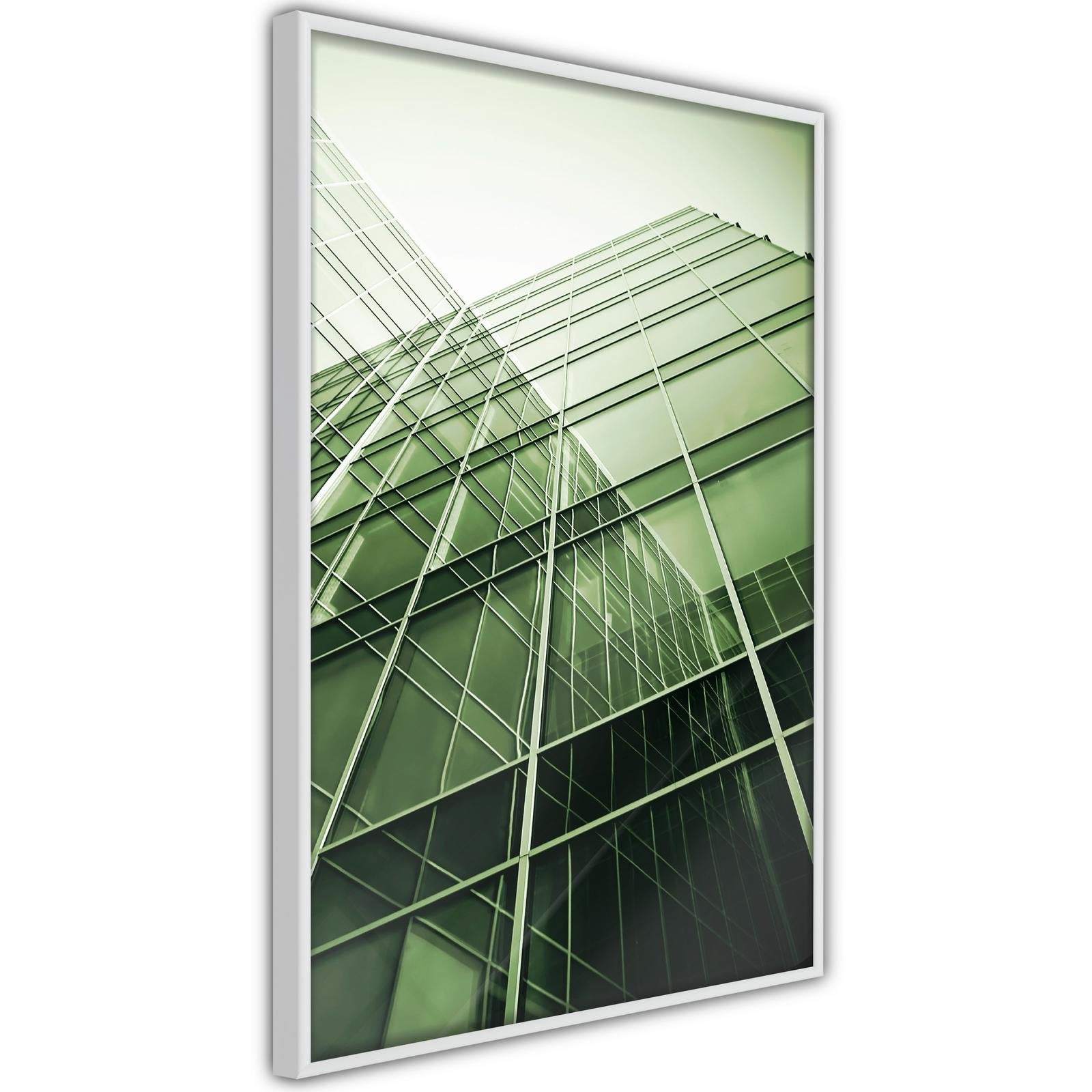 Inramad Poster / Tavla - Steel and Glass (Green)-Poster Inramad-Artgeist-peaceofhome.se