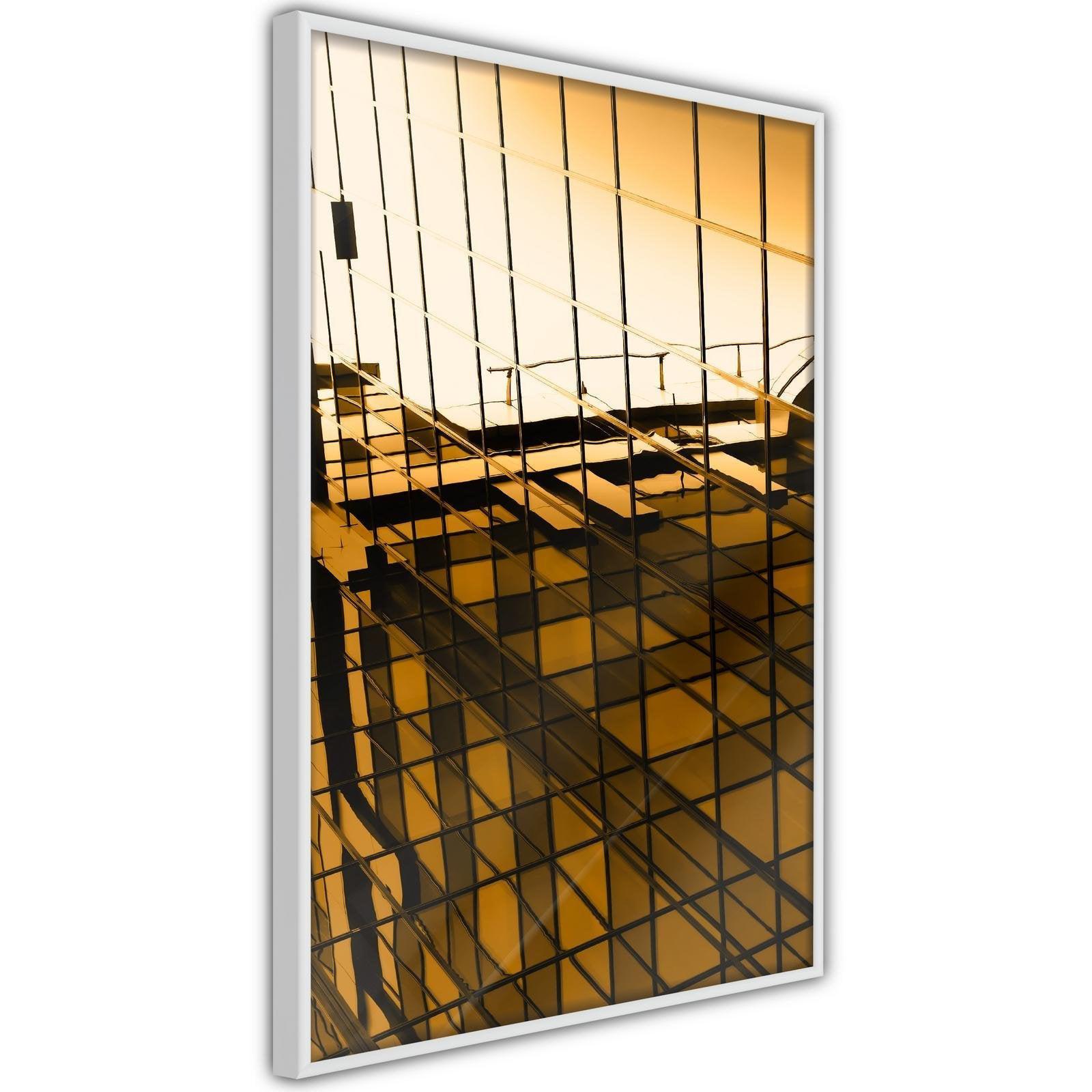 Inramad Poster / Tavla - Steel and Glass (Yellow)-Poster Inramad-Artgeist-peaceofhome.se