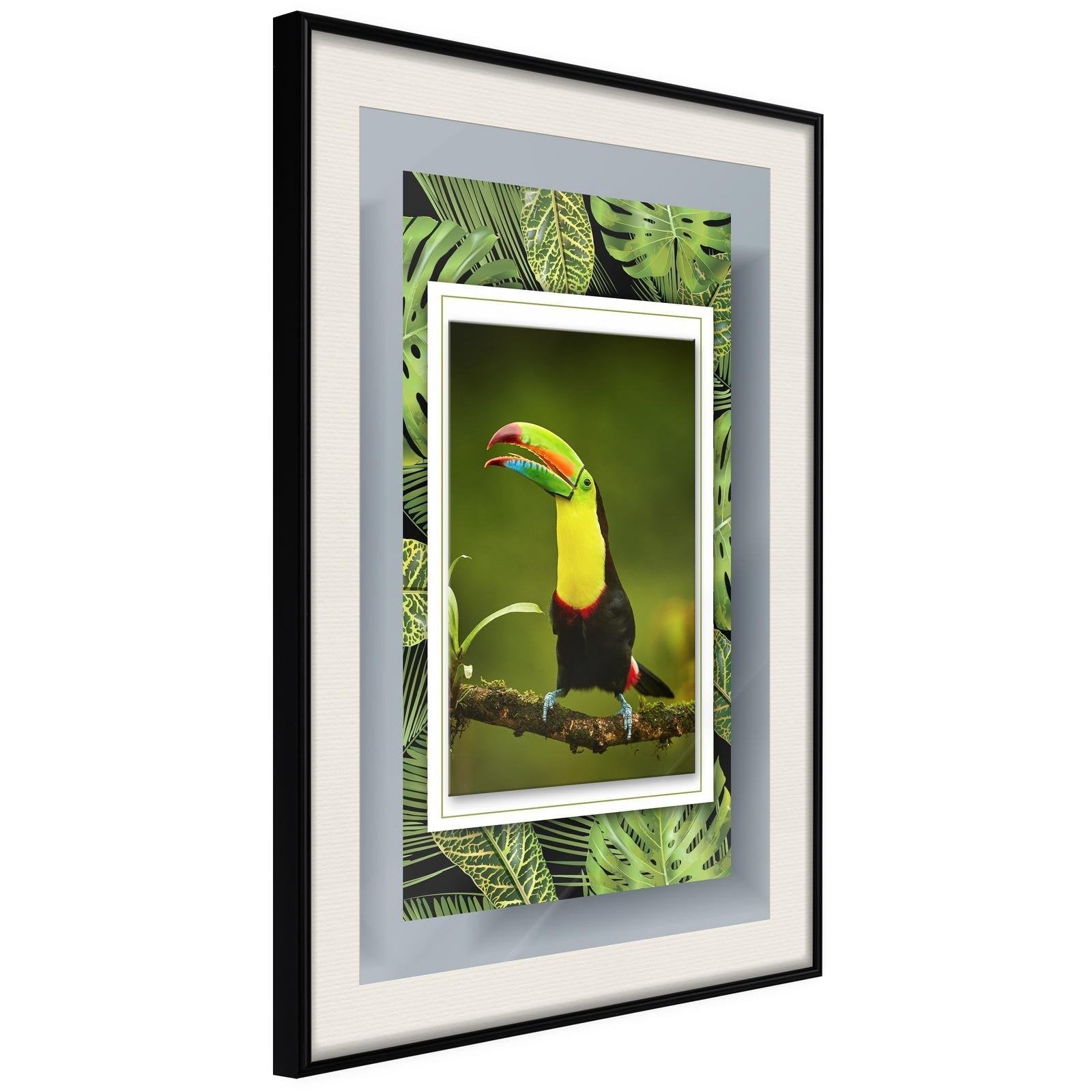 Inramad Poster / Tavla - Toucan in the Frame-Poster Inramad-Artgeist-peaceofhome.se