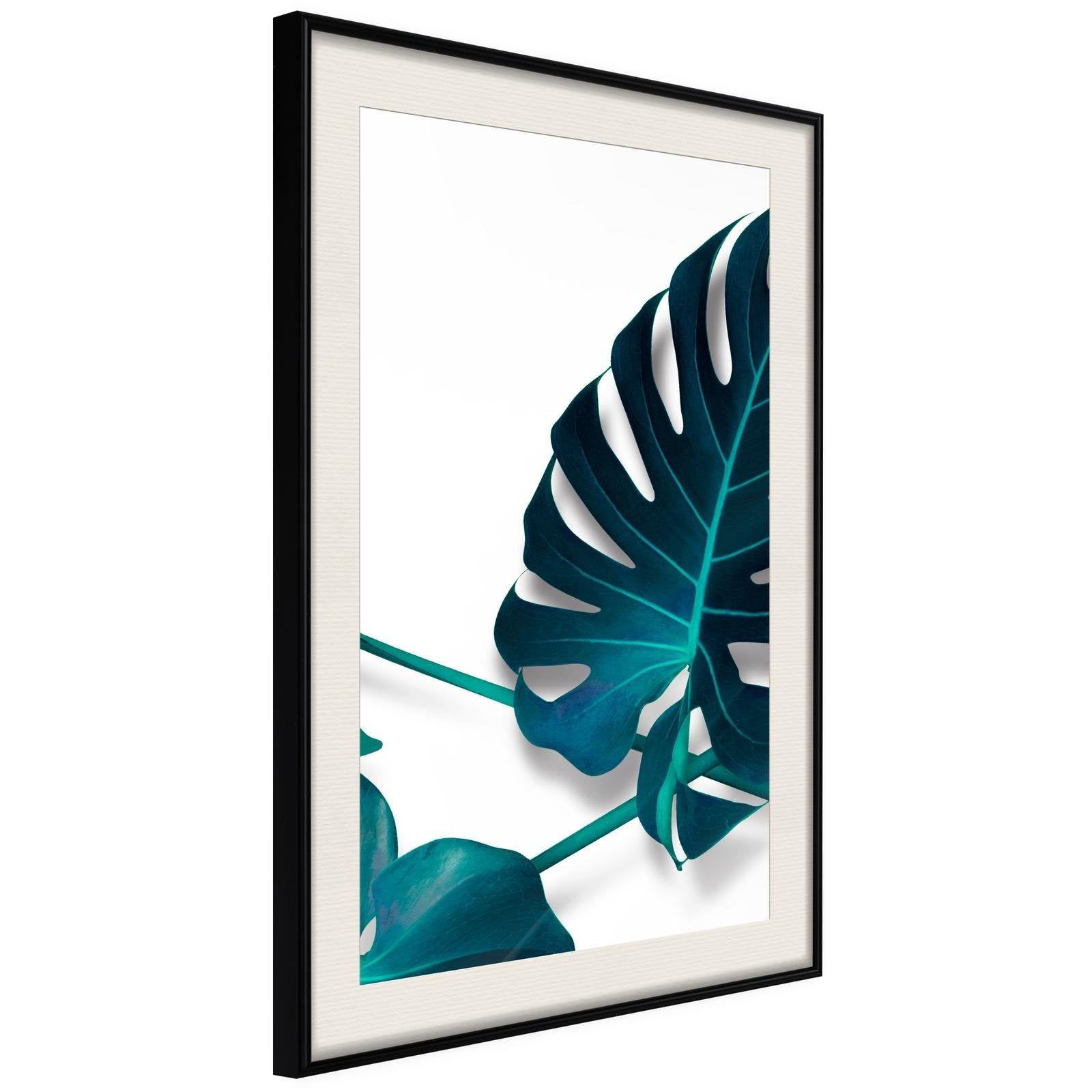 Inramad Poster / Tavla - Turquoise Monstera I-Poster Inramad-Artgeist-peaceofhome.se