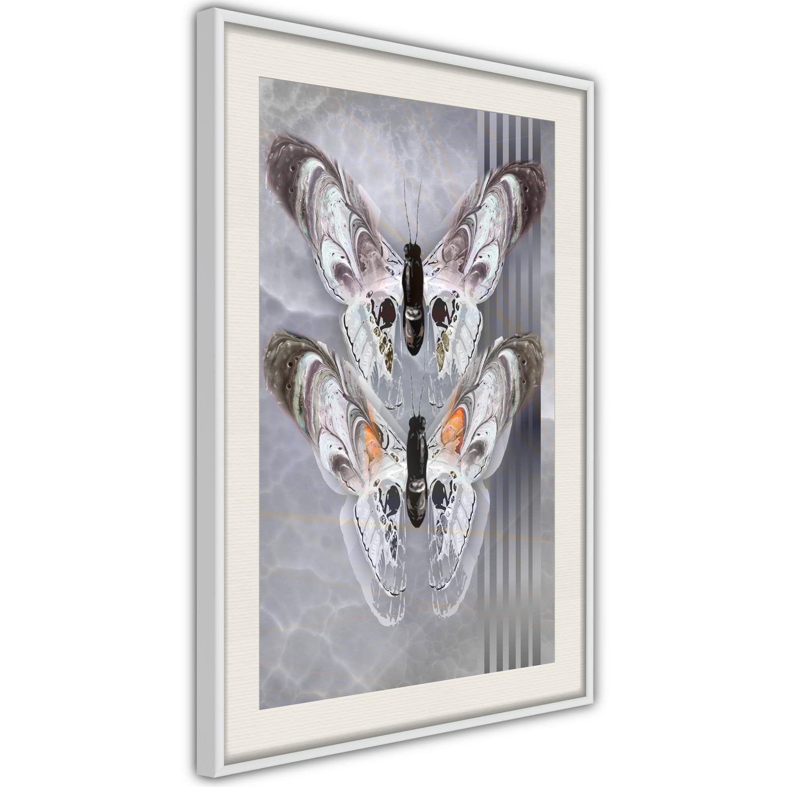 Inramad Poster / Tavla - Two Moths-Poster Inramad-Artgeist-peaceofhome.se