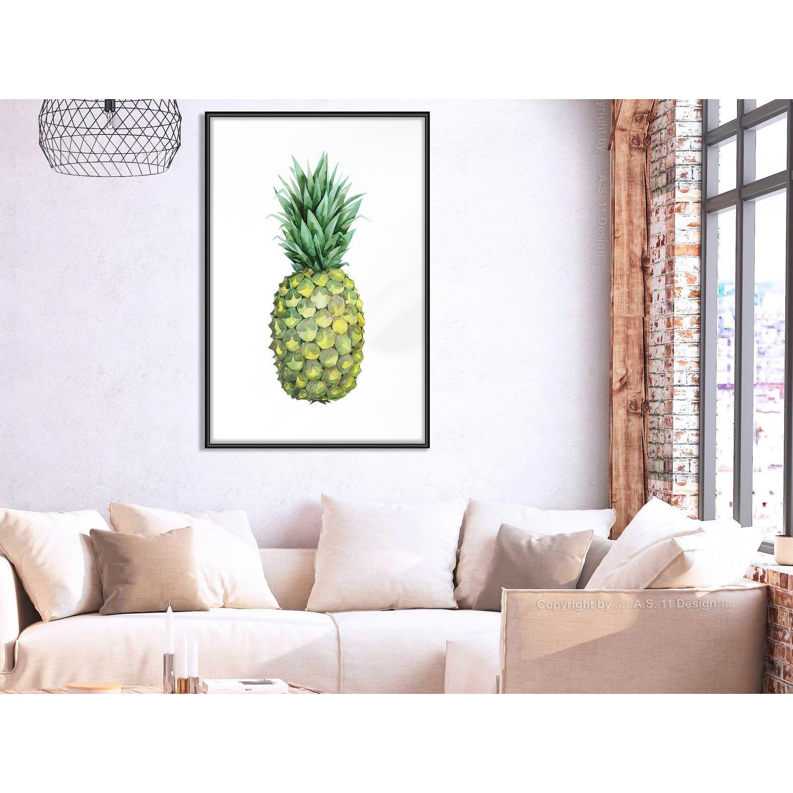 Inramad Poster / Tavla - Unripe Pineapple-Affisch-Artgeist-peaceofhome.se