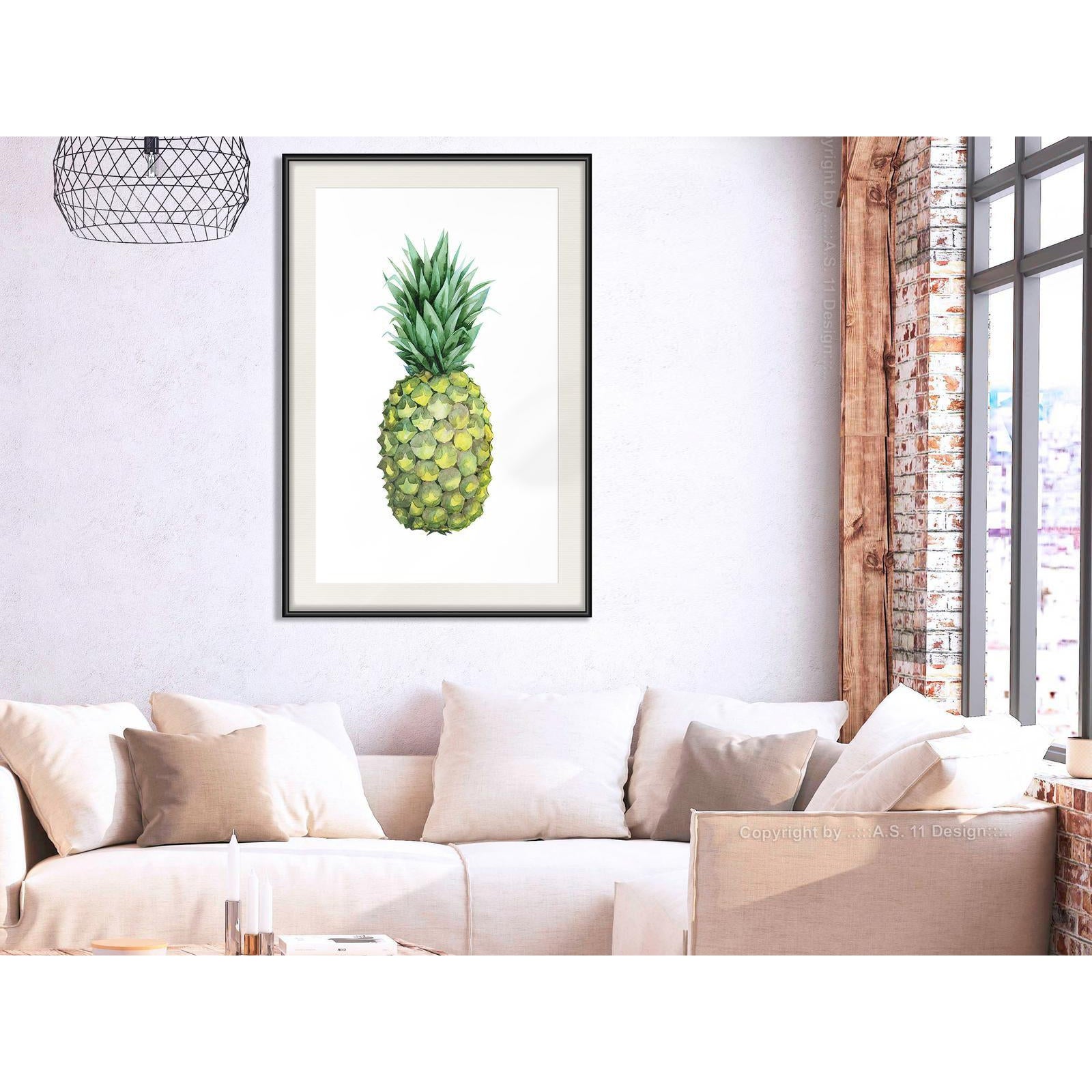 Inramad Poster / Tavla - Unripe Pineapple-Affisch-Artgeist-peaceofhome.se