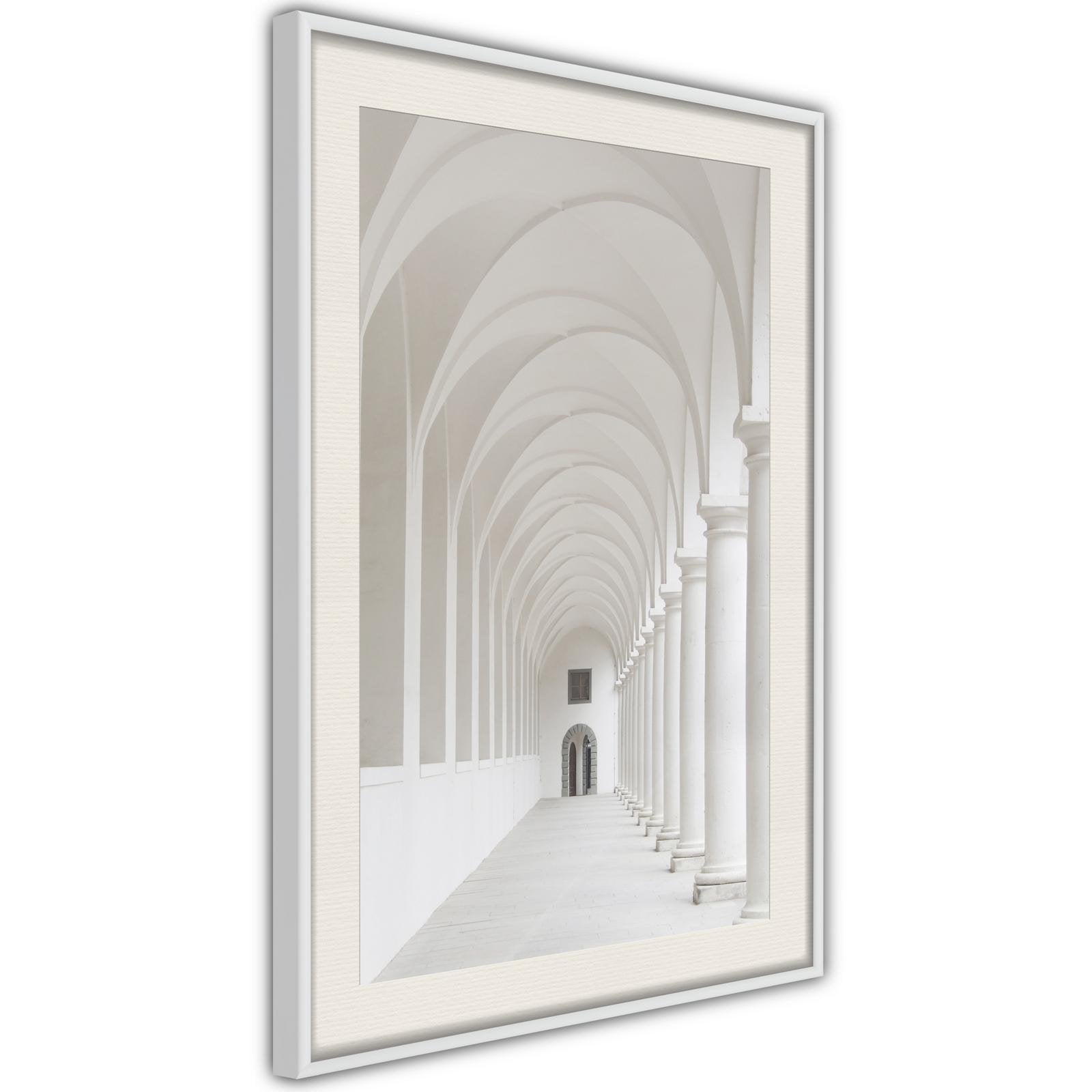 Inramad Poster / Tavla - White Colonnade-Affisch-Artgeist-peaceofhome.se