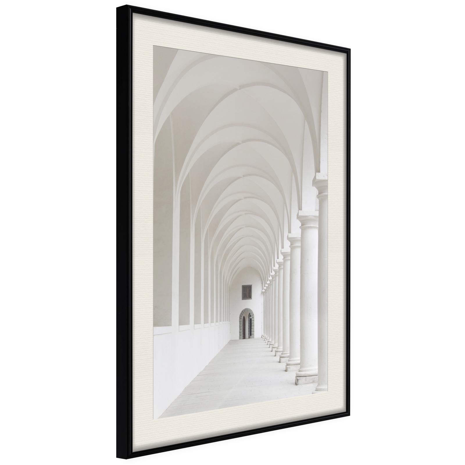 Inramad Poster / Tavla - White Colonnade-Affisch-Artgeist-peaceofhome.se