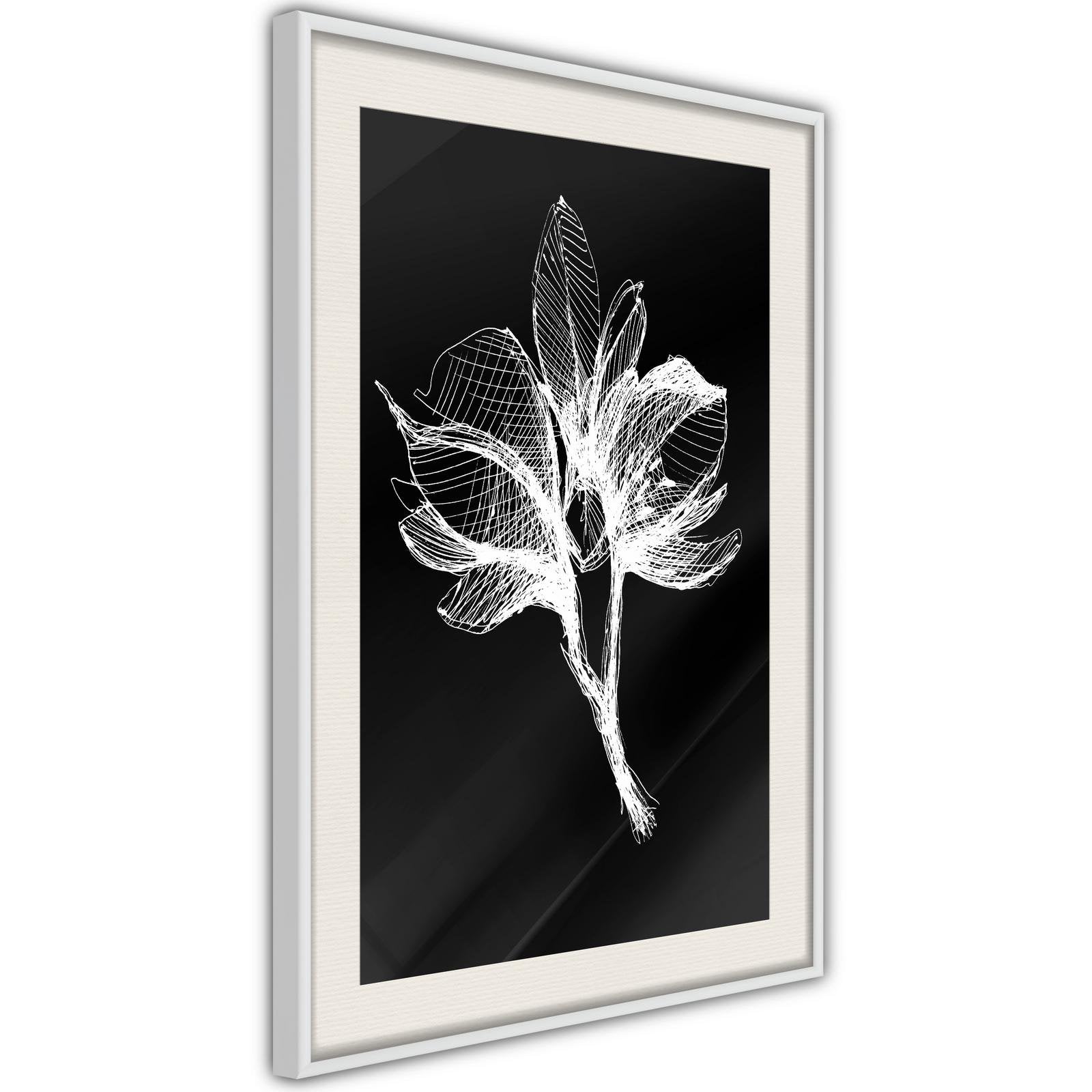 Inramad Poster / Tavla - White Plant-Poster Inramad-Artgeist-peaceofhome.se