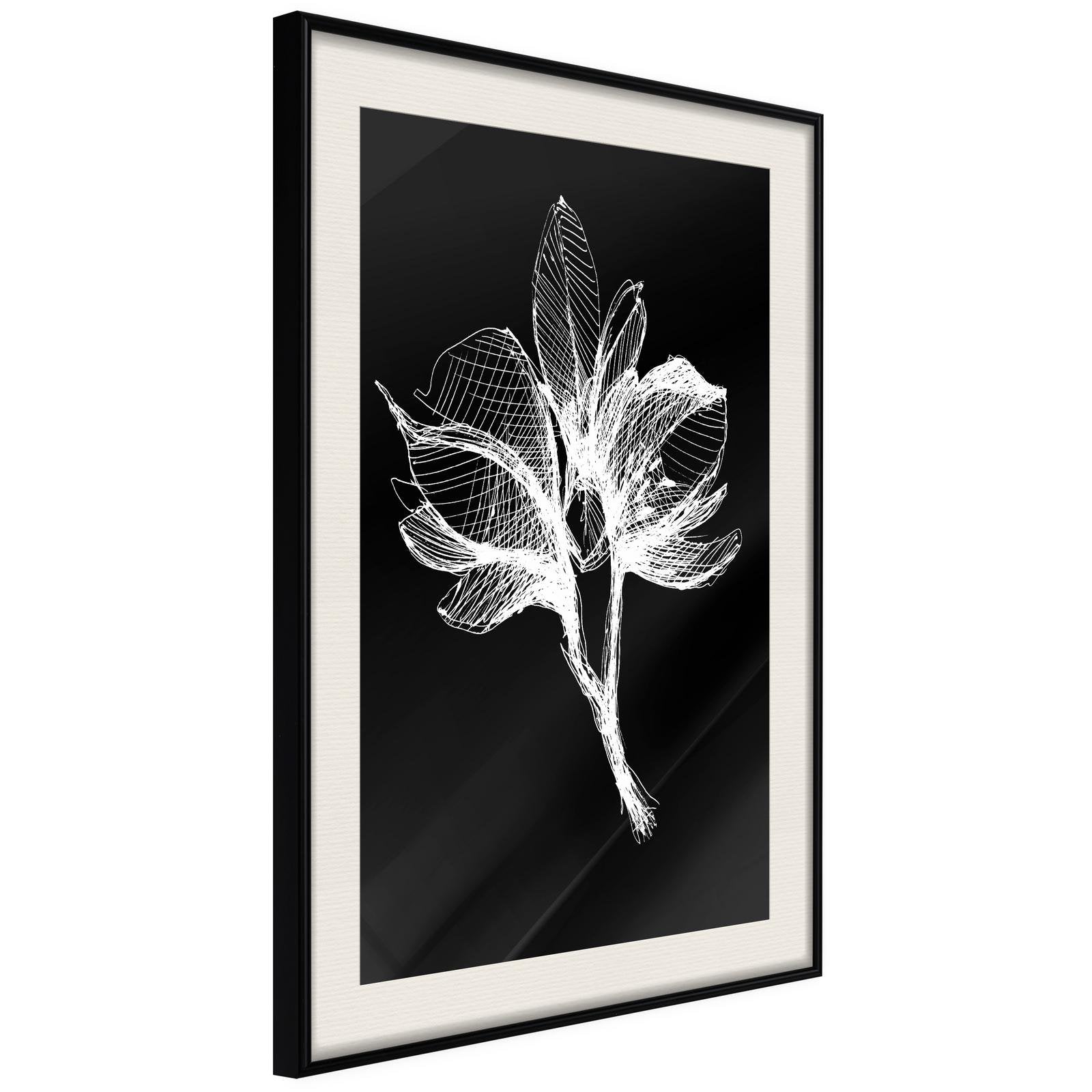 Inramad Poster / Tavla - White Plant-Poster Inramad-Artgeist-peaceofhome.se