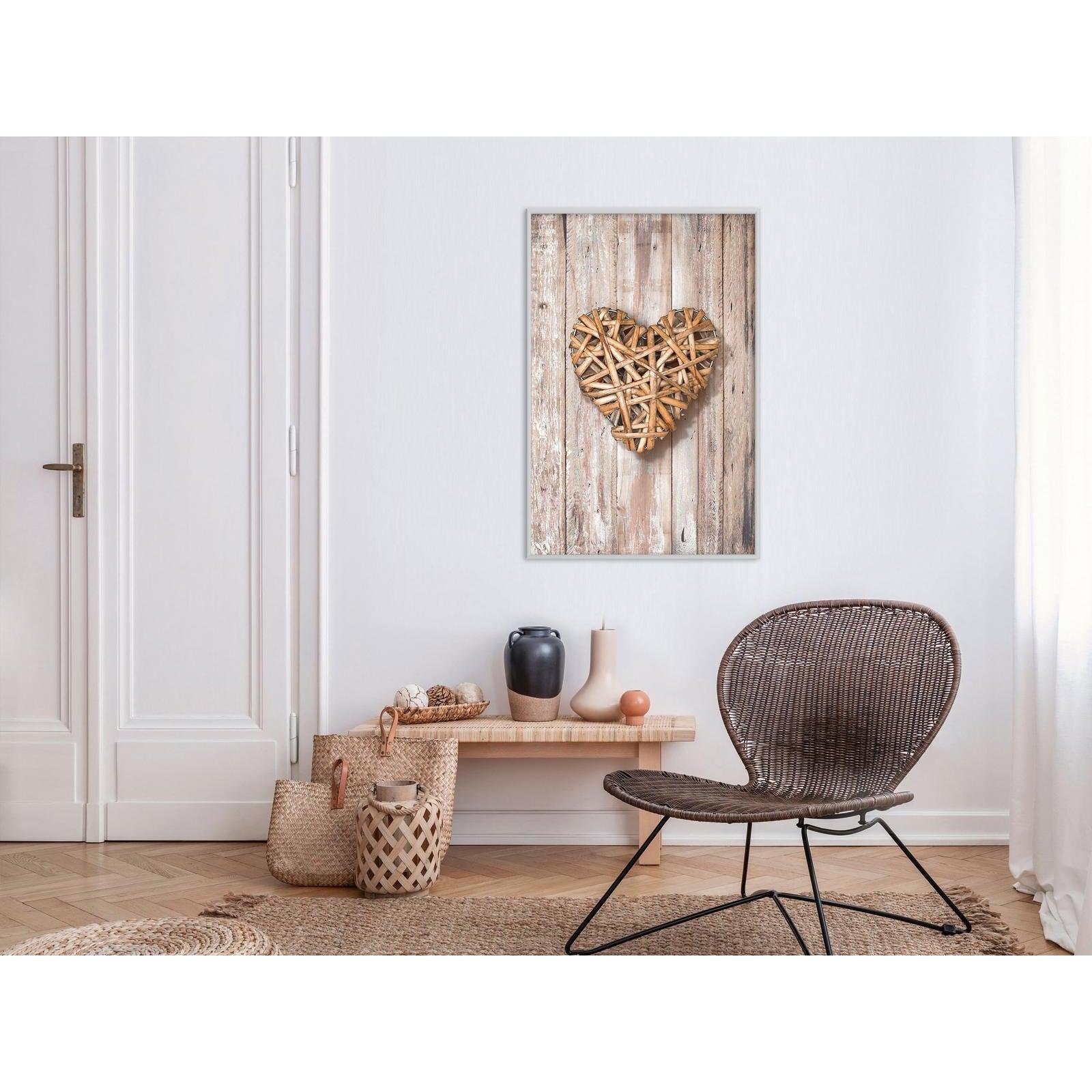 Inramad Poster / Tavla - Wicker Love-Affisch-Artgeist-peaceofhome.se