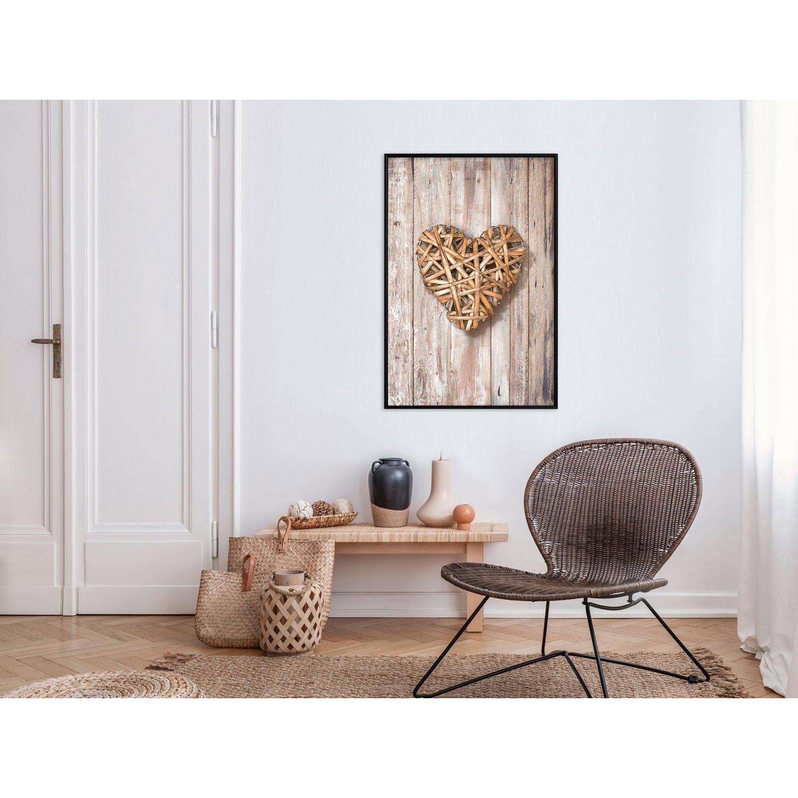 Inramad Poster / Tavla - Wicker Love-Affisch-Artgeist-peaceofhome.se