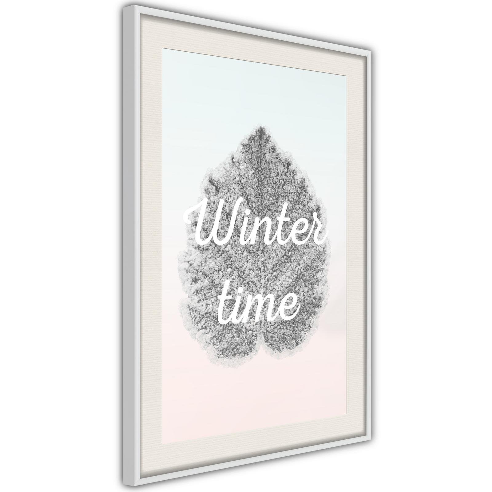 Inramad Poster / Tavla - Winter Leaf-Poster Inramad-Artgeist-peaceofhome.se