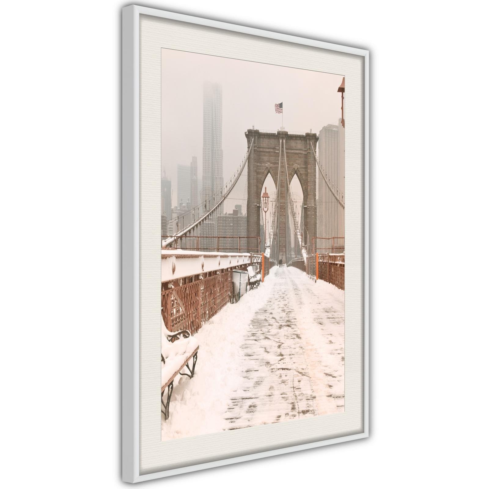 Inramad Poster / Tavla - Winter in New York-Poster Inramad-Artgeist-peaceofhome.se