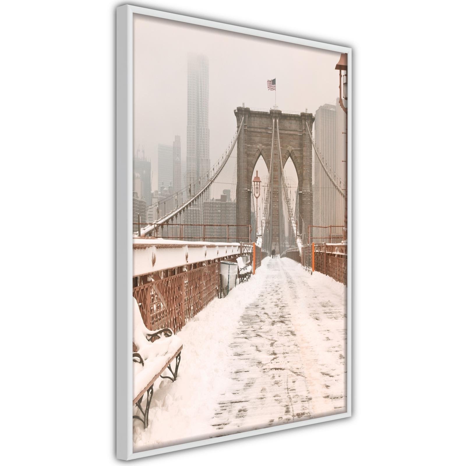 Inramad Poster / Tavla - Winter in New York-Poster Inramad-Artgeist-peaceofhome.se