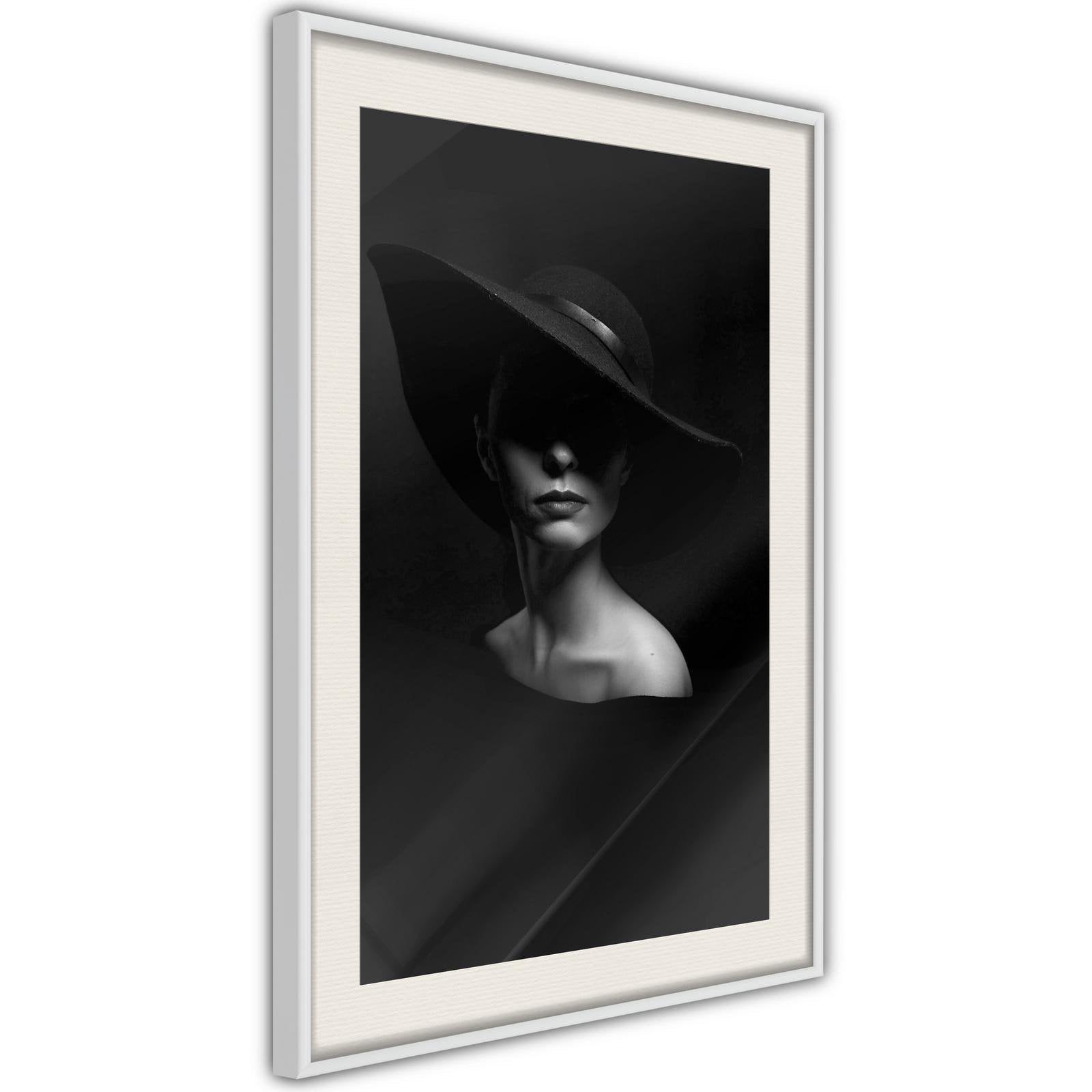 Inramad Poster / Tavla - Woman in a Hat-Poster Inramad-Artgeist-peaceofhome.se
