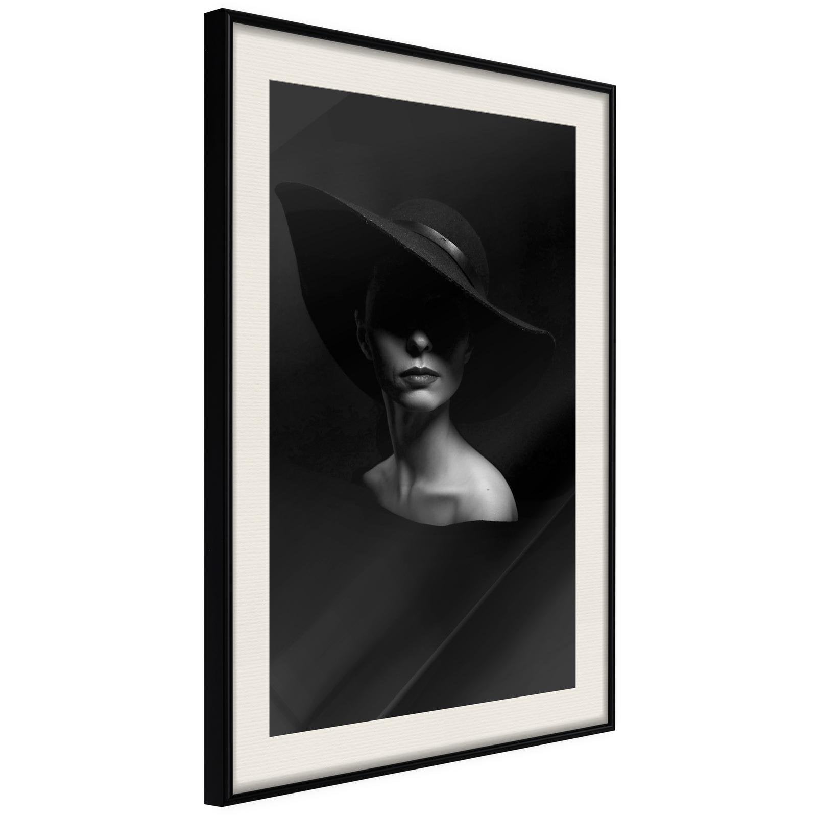 Inramad Poster / Tavla - Woman in a Hat-Poster Inramad-Artgeist-peaceofhome.se