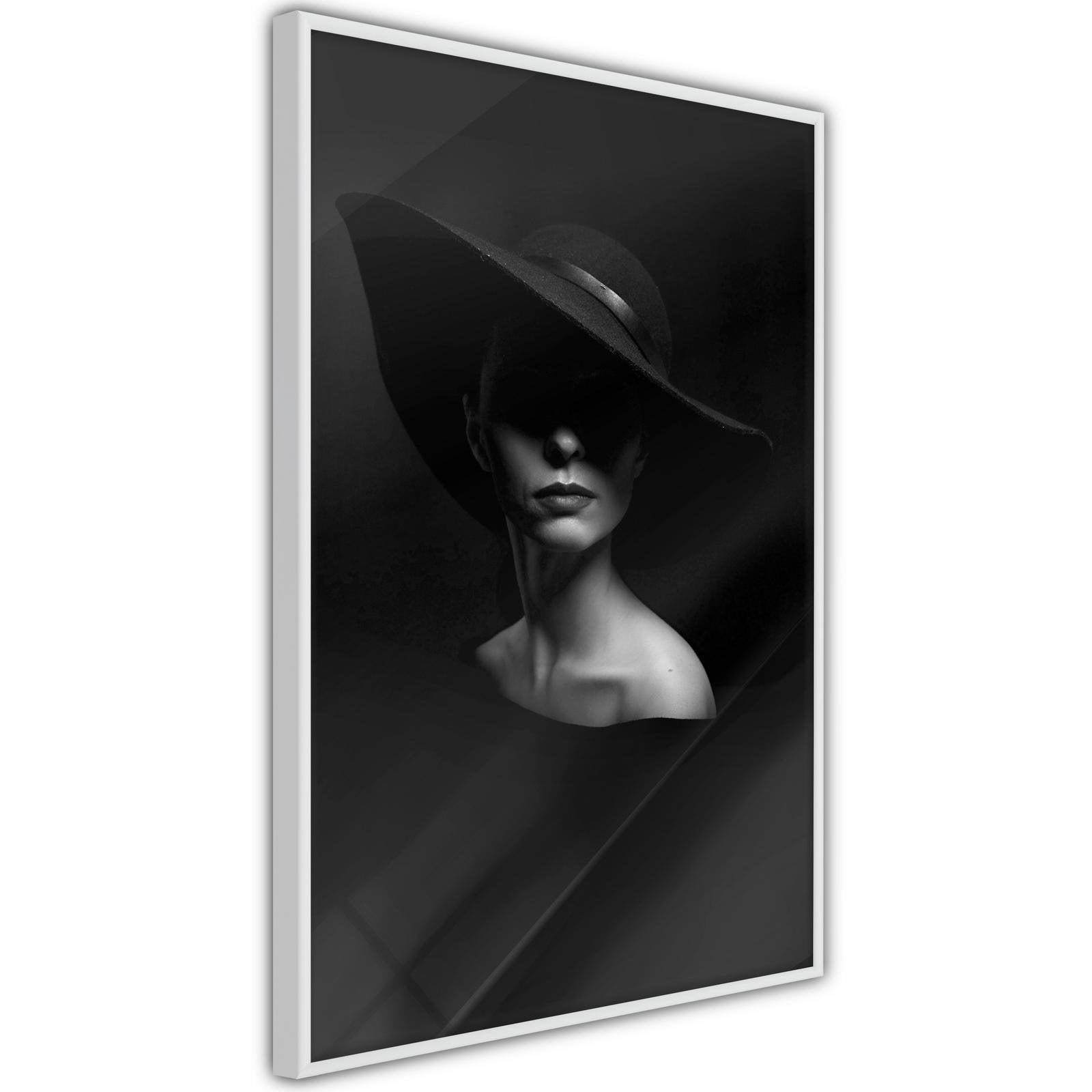 Inramad Poster / Tavla - Woman in a Hat-Poster Inramad-Artgeist-peaceofhome.se