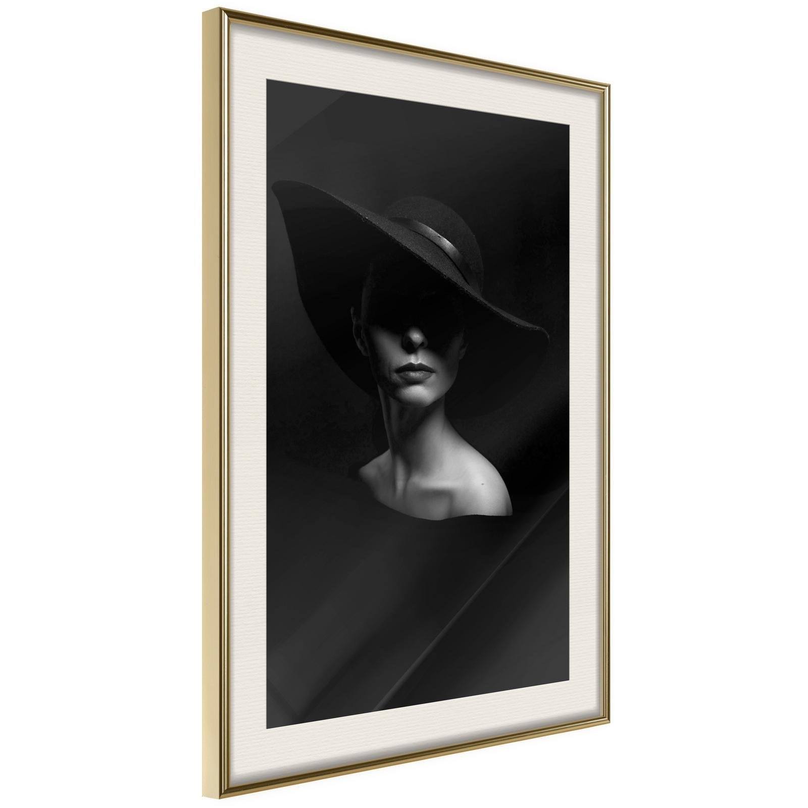 Inramad Poster / Tavla - Woman in a Hat-Poster Inramad-Artgeist-peaceofhome.se