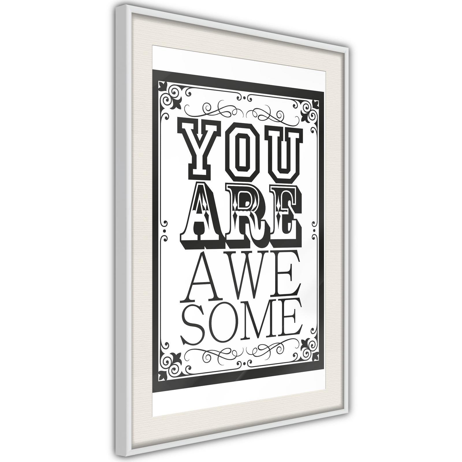 Inramad Poster / Tavla - You Are Awesome-Poster Inramad-Artgeist-peaceofhome.se