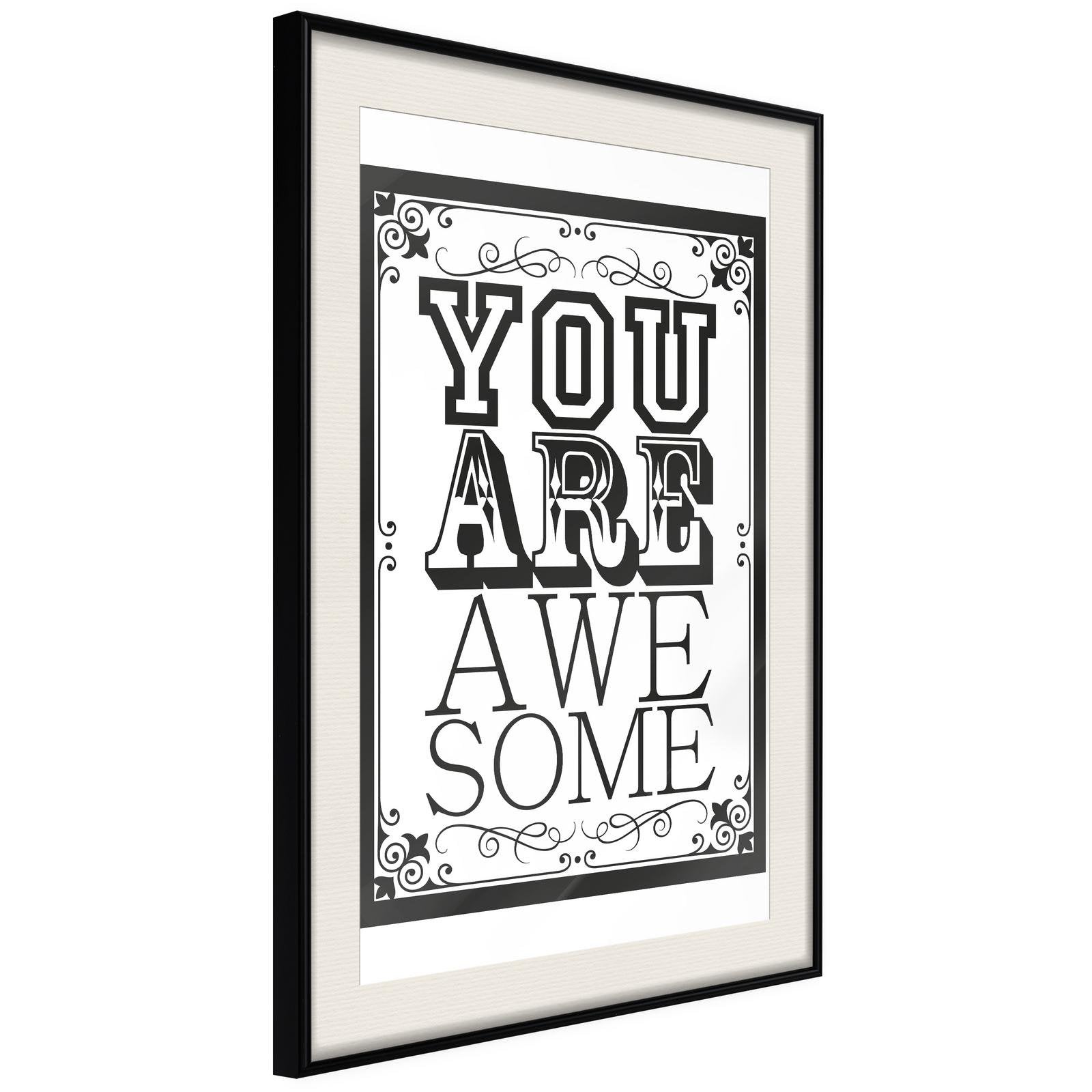 Inramad Poster / Tavla - You Are Awesome-Poster Inramad-Artgeist-peaceofhome.se