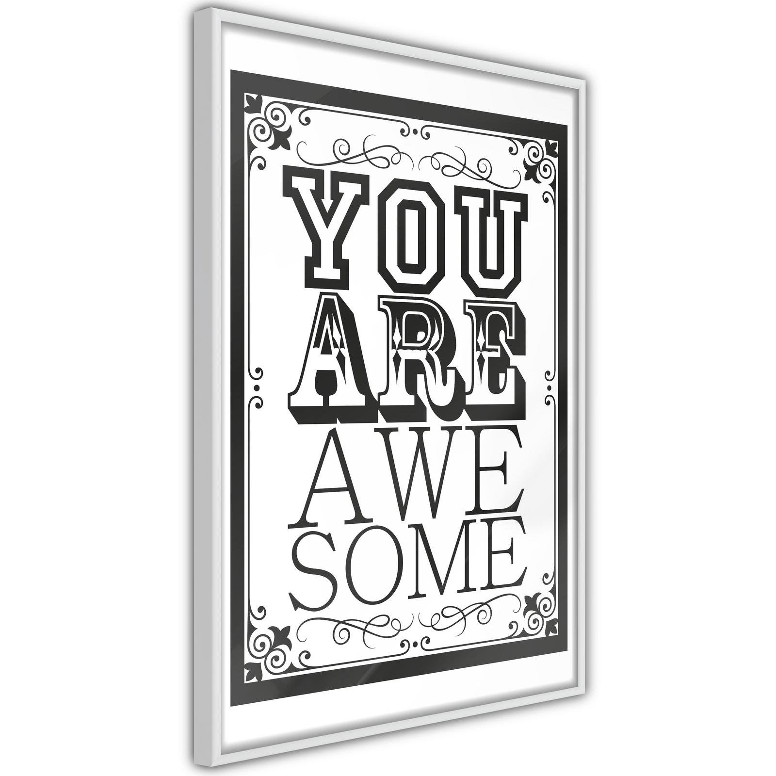 Inramad Poster / Tavla - You Are Awesome-Poster Inramad-Artgeist-peaceofhome.se