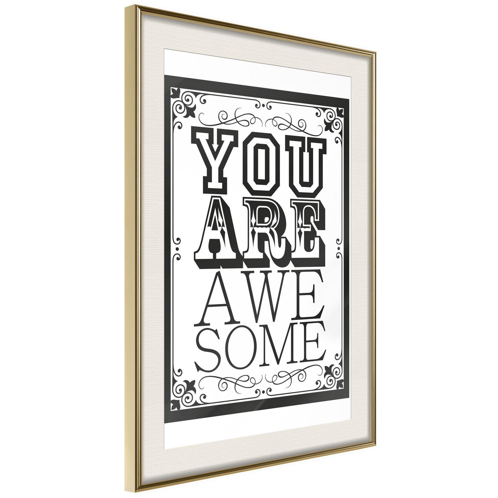 Inramad Poster / Tavla - You Are Awesome-Poster Inramad-Artgeist-peaceofhome.se