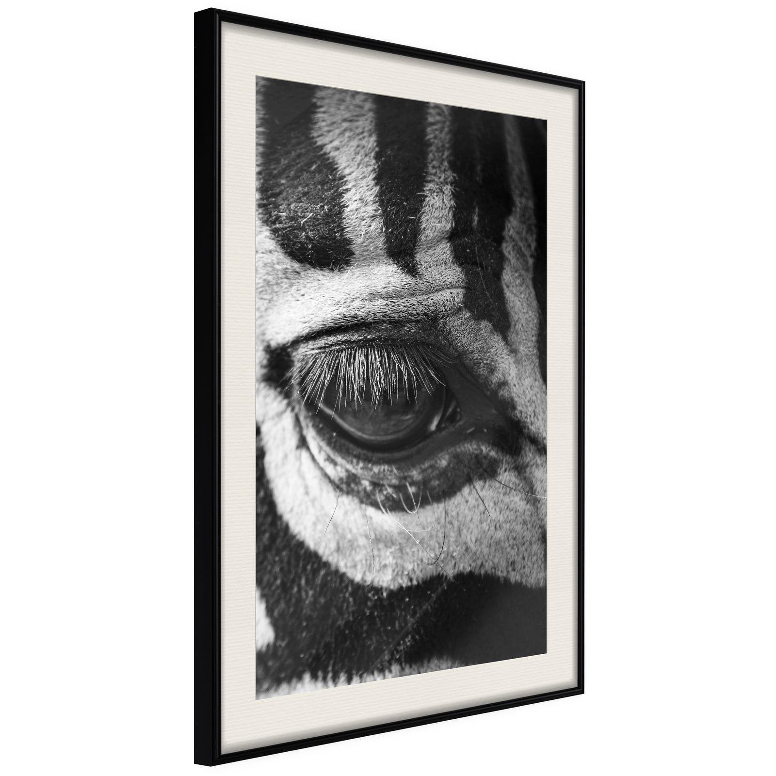 Inramad Poster / Tavla - Zebra Is Watching You-Poster Inramad-Artgeist-peaceofhome.se