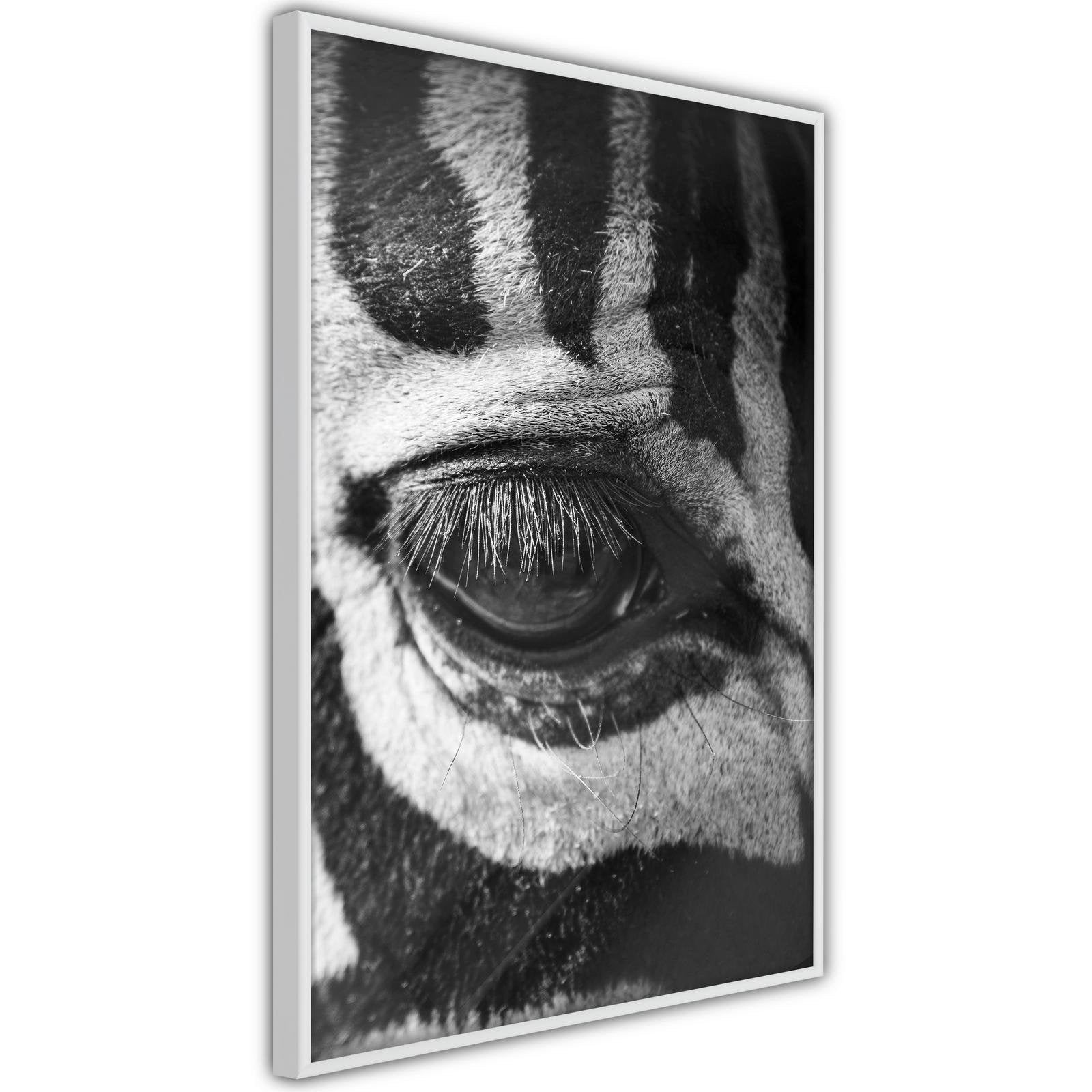 Inramad Poster / Tavla - Zebra Is Watching You-Poster Inramad-Artgeist-peaceofhome.se