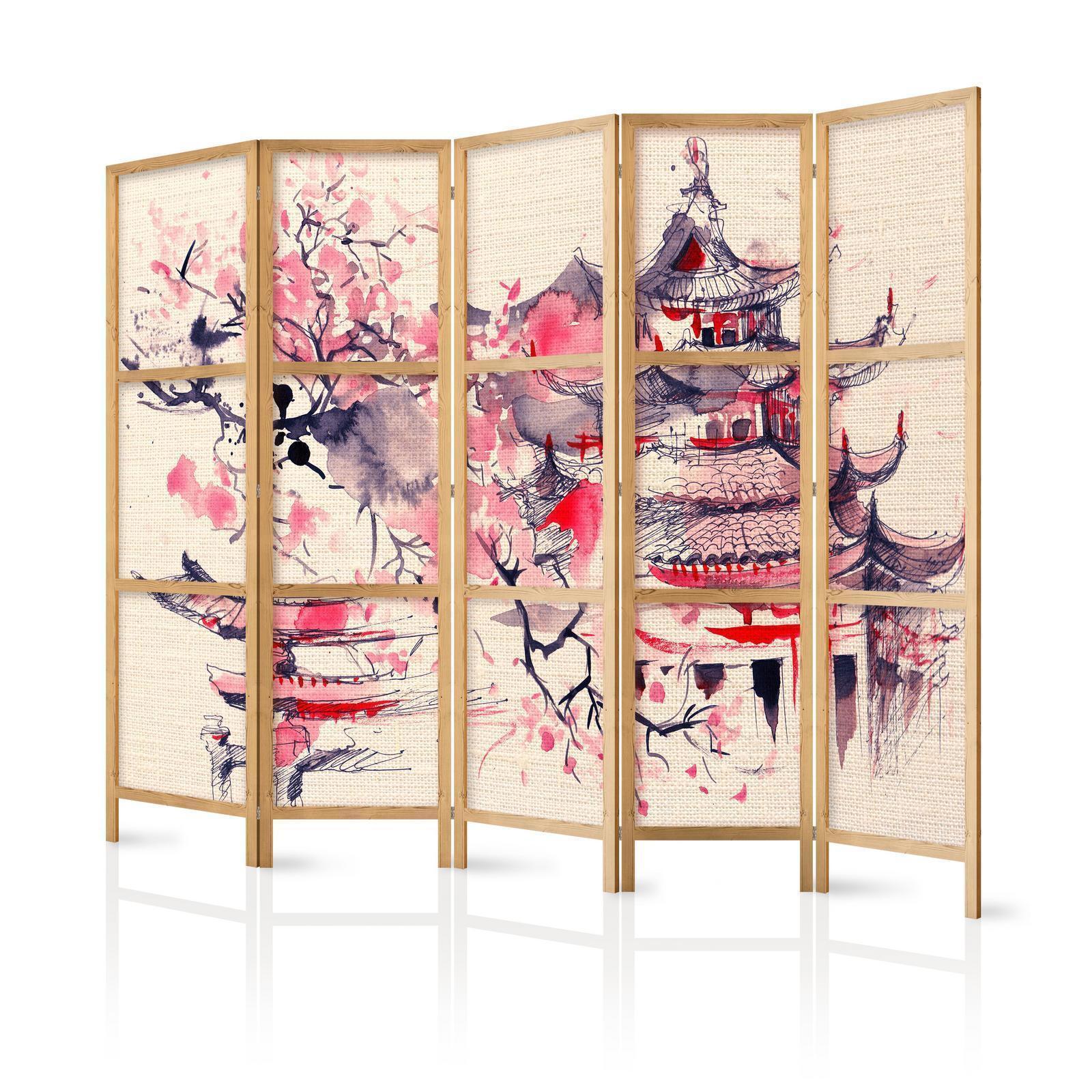 Japansk rumsavdelare - In a Temple-Japanska rumsavdelare-Artgeist-peaceofhome.se