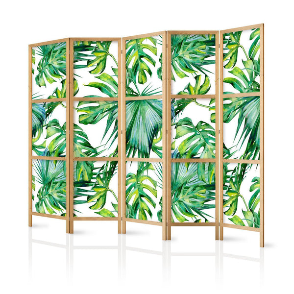 Japansk rumsavdelare - Monstera and Palm Leaves II-Japanska rumsavdelare-Artgeist-peaceofhome.se