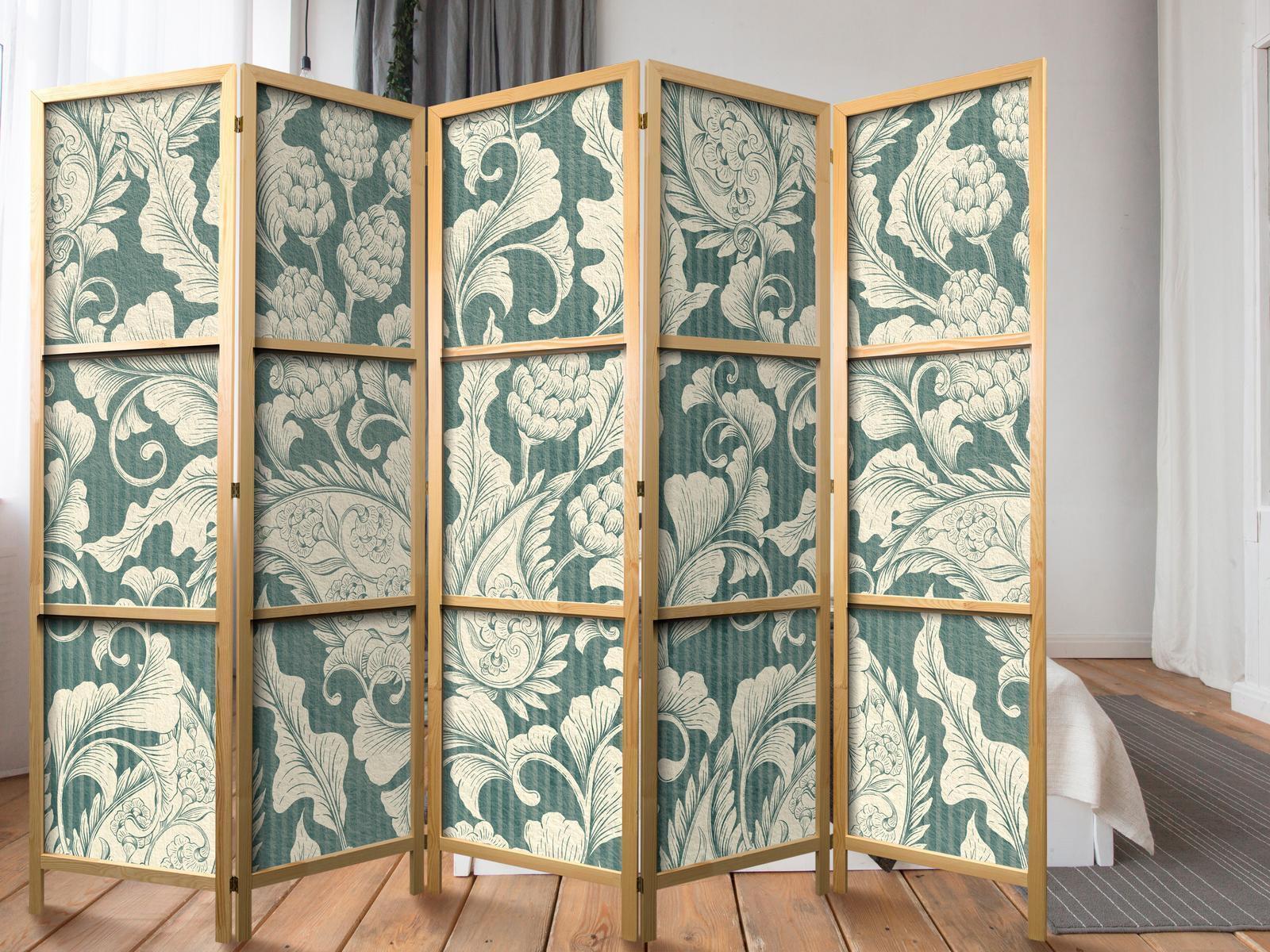 Japansk rumsavdelare - Sage Green Flourishes-Japanska rumsavdelare-Artgeist-peaceofhome.se
