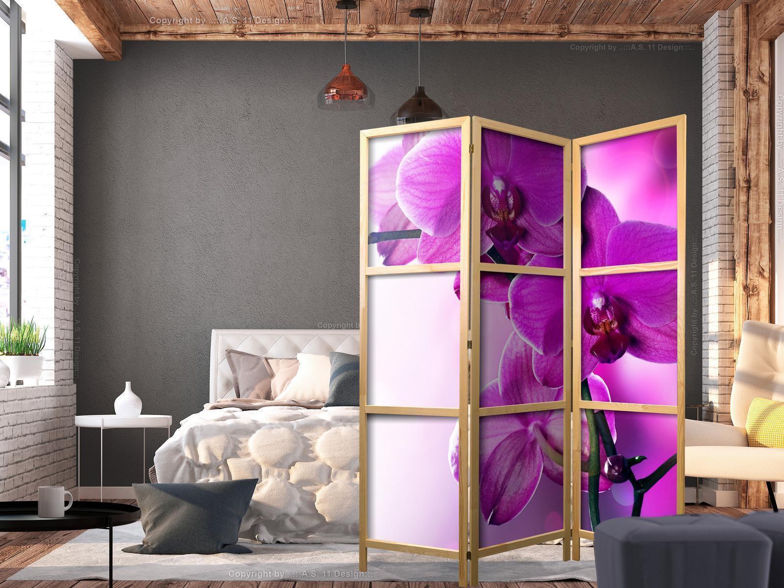 Japansk rumsavdelare - Violet Orchids I-Japanska rumsavdelare-Artgeist-peaceofhome.se