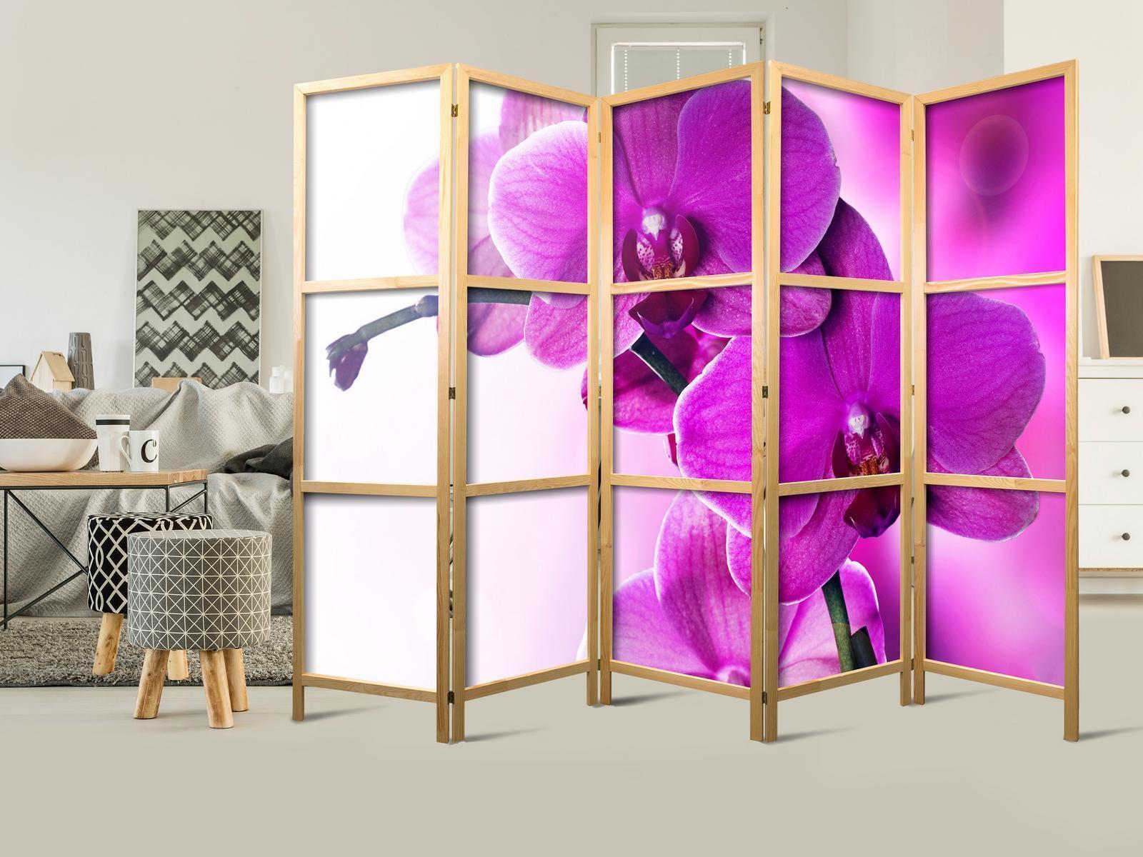 Japansk rumsavdelare - Violet Orchids II-Japanska rumsavdelare-Artgeist-peaceofhome.se