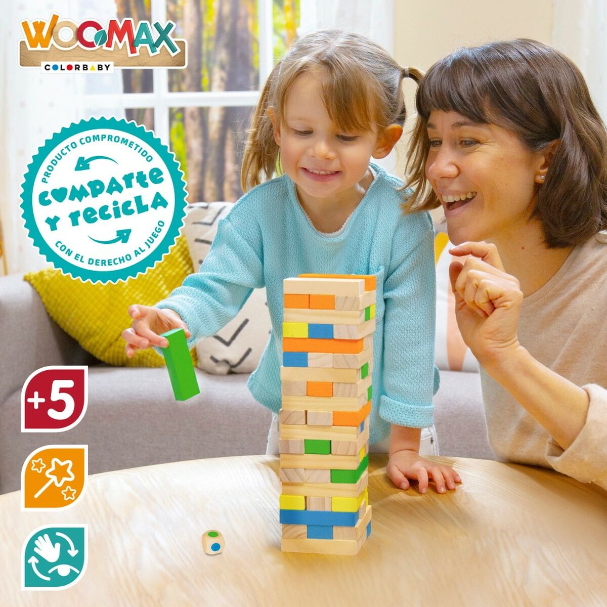 Jenga Woomax (6 antal)-Leksaker och spel, Spel och tillbehör-Woomax-peaceofhome.se