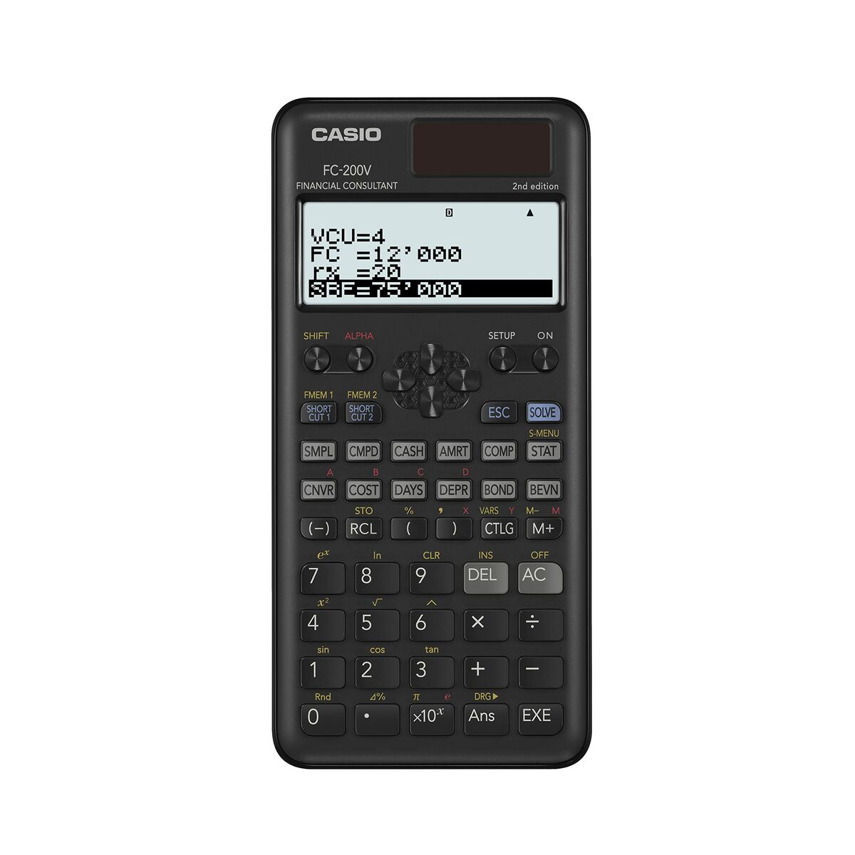 Kalkylator Casio FC-200V-2-W-ET Svart-Kontor och Kontorsmaterial, Kontorselektronik-Casio-peaceofhome.se