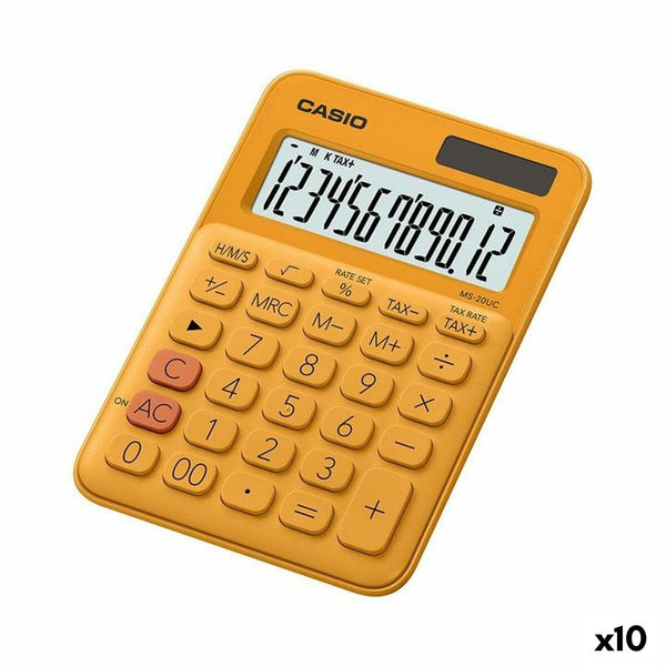 Kalkylator Casio MS-20UC 2,3 x 10,5 x 14,95 cm Orange (10 antal)-Kontor och Kontorsmaterial, Kontorselektronik-Casio-peaceofhome.se
