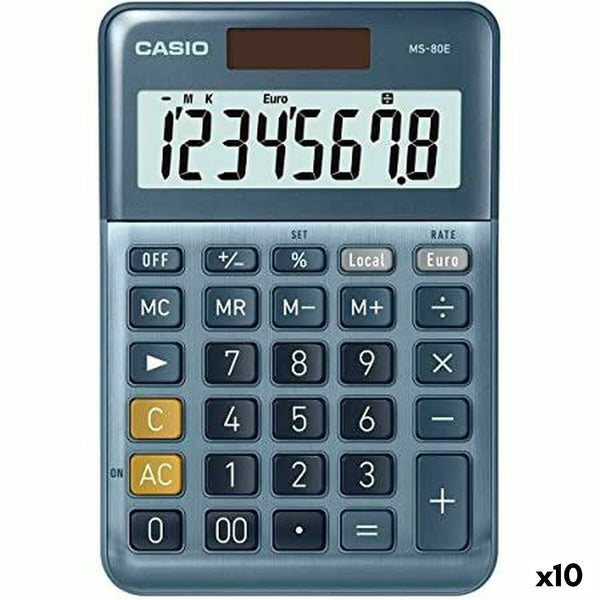 Kalkylator Casio MS-80E Blå (10 antal)-Kontor och Kontorsmaterial, Kontorselektronik-Casio-peaceofhome.se