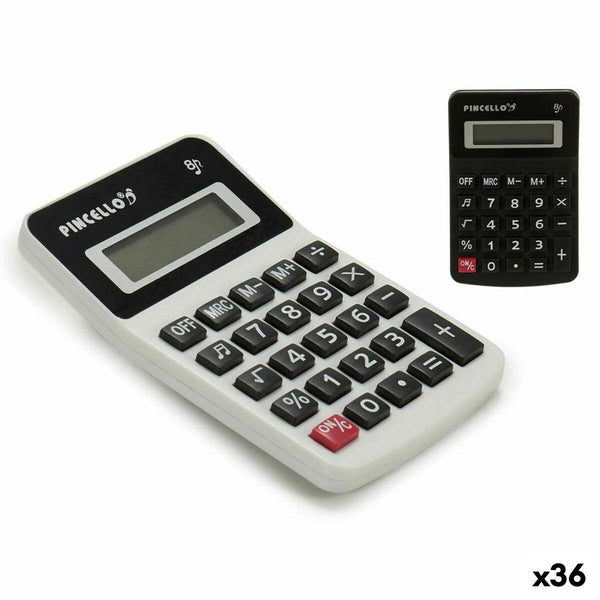 Kalkylator Pincello CN-185A CN-185A Vit Svart Plast 7,5 x 2,5 x 11,5 cm Sol Liten (36 antal)-Kontor och Kontorsmaterial, Kontorselektronik-Pincello-peaceofhome.se