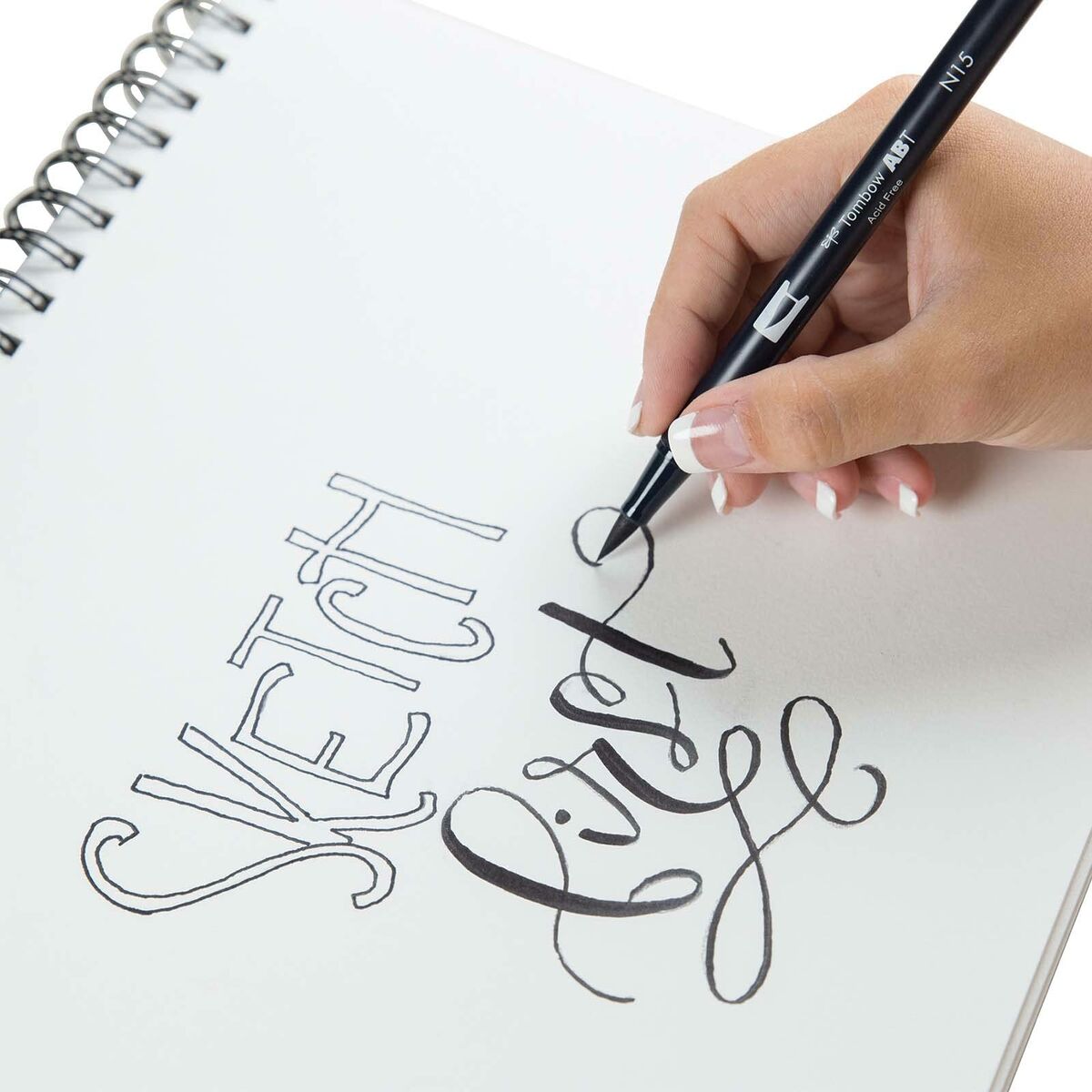 Kalligrafiset Tombow Beginner Lettering 6 Delar Multicolour-Kontor och Kontorsmaterial, Kulspetspennor, pennor och skrivverktyg-Tombow-peaceofhome.se