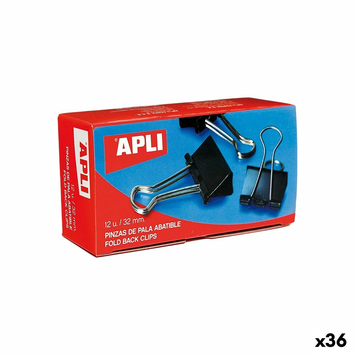 Klämmor Apli Svart Silvrig 51 mm (36 antal)-Kontor och Kontorsmaterial, Kontorsmaterial-Apli-peaceofhome.se