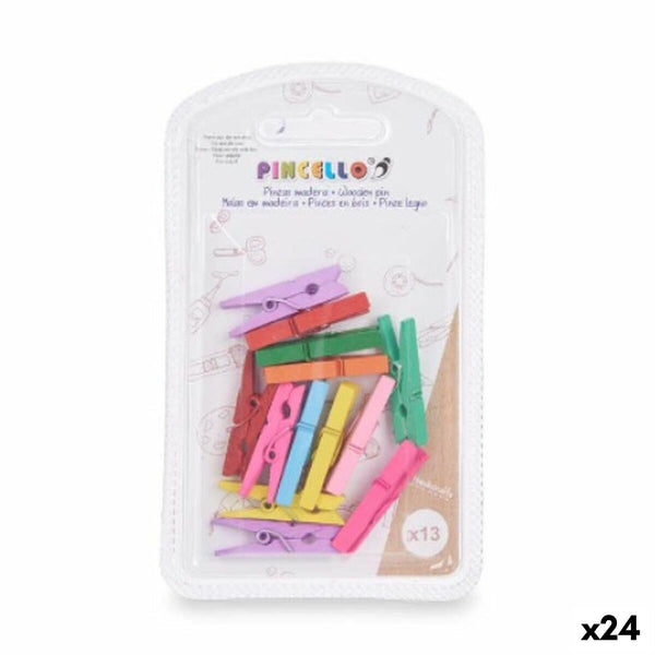 Klämmor Pincello 396 396 Multicolour Trä Liten (24 antal)-Kontor och Kontorsmaterial, Kontorsmaterial-Pincello-peaceofhome.se