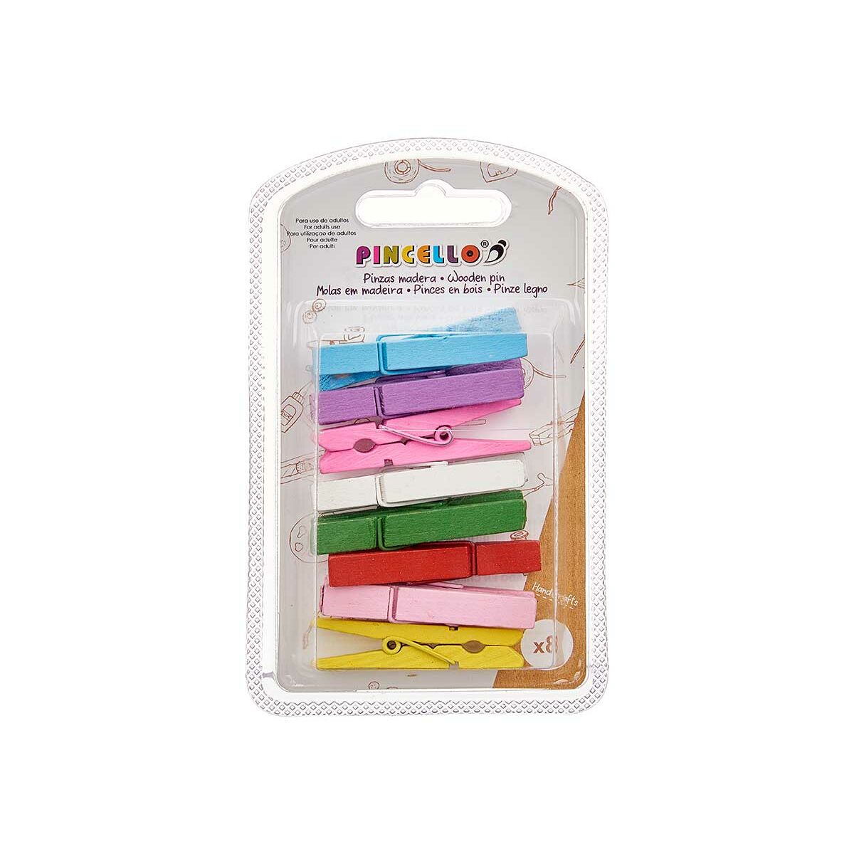 Klämmor Pincello 398 398 Multicolour Trä Stor (24 antal)-Kontor och Kontorsmaterial, Kontorsmaterial-Pincello-peaceofhome.se