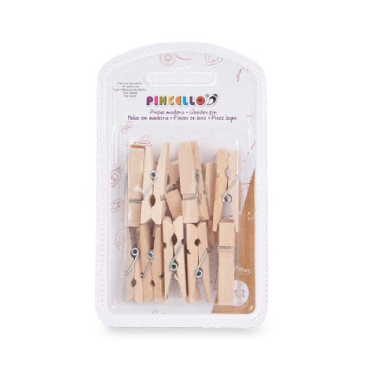 Klämmor Pincello 400 400 Brun Trä Medium (24 antal)-Kontor och Kontorsmaterial, Kontorsmaterial-Pincello-peaceofhome.se