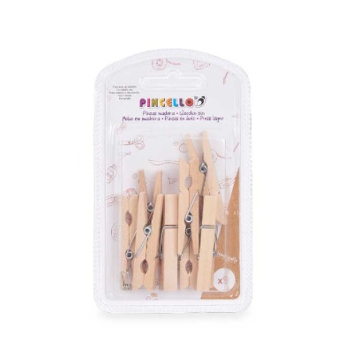 Klämmor Pincello 401 401 Brun Trä Stor (24 antal)-Kontor och Kontorsmaterial, Kontorsmaterial-Pincello-peaceofhome.se