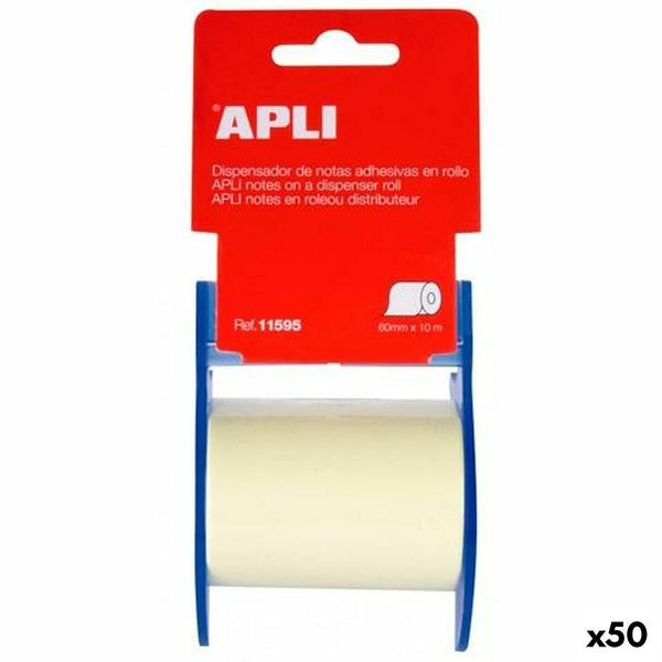 Klisterlappar Apli Gul 60 mm 10 m (50 antal)-Kontor och Kontorsmaterial, Pappersprodukter för kontoret-Apli-peaceofhome.se