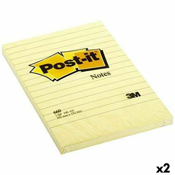Klisterlappar Post-it XL 15,2 x 10,2 cm Gul (2 antal)-Kontor och Kontorsmaterial, Pappersprodukter för kontoret-Post-it-peaceofhome.se